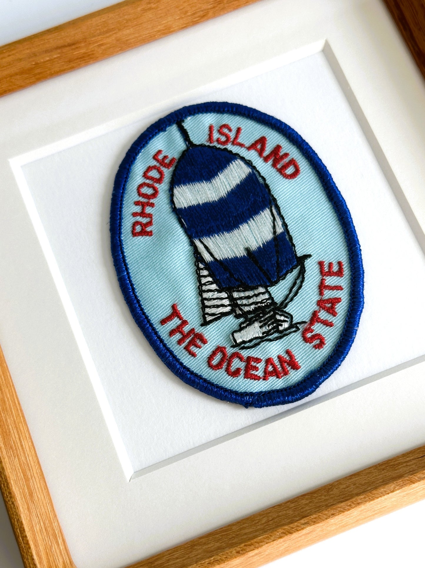 Rhode Island The Ocean State Framed Vintage Travel Patch