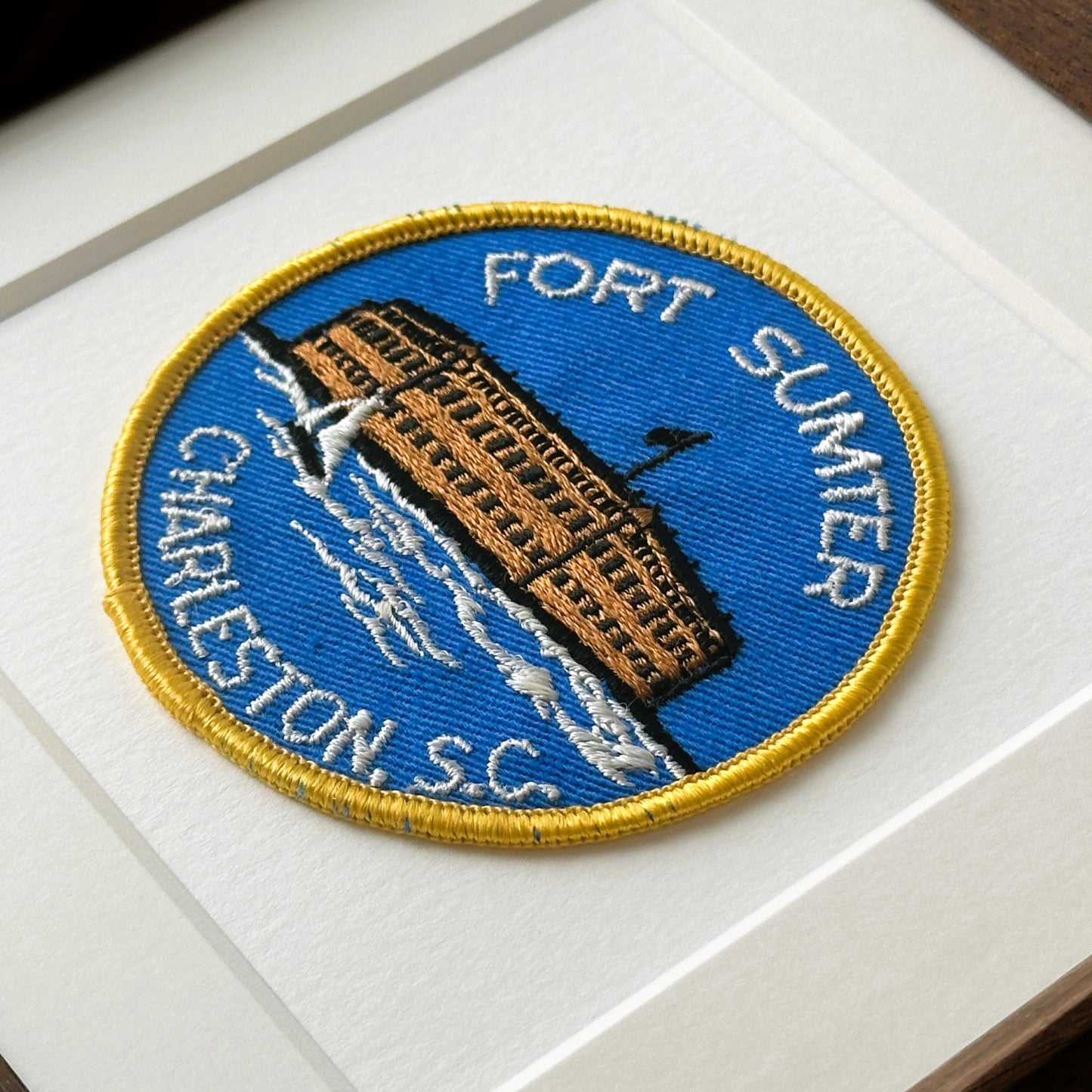 South Carolina Charleston Fort Sumter Framed Vintage Travel Patch