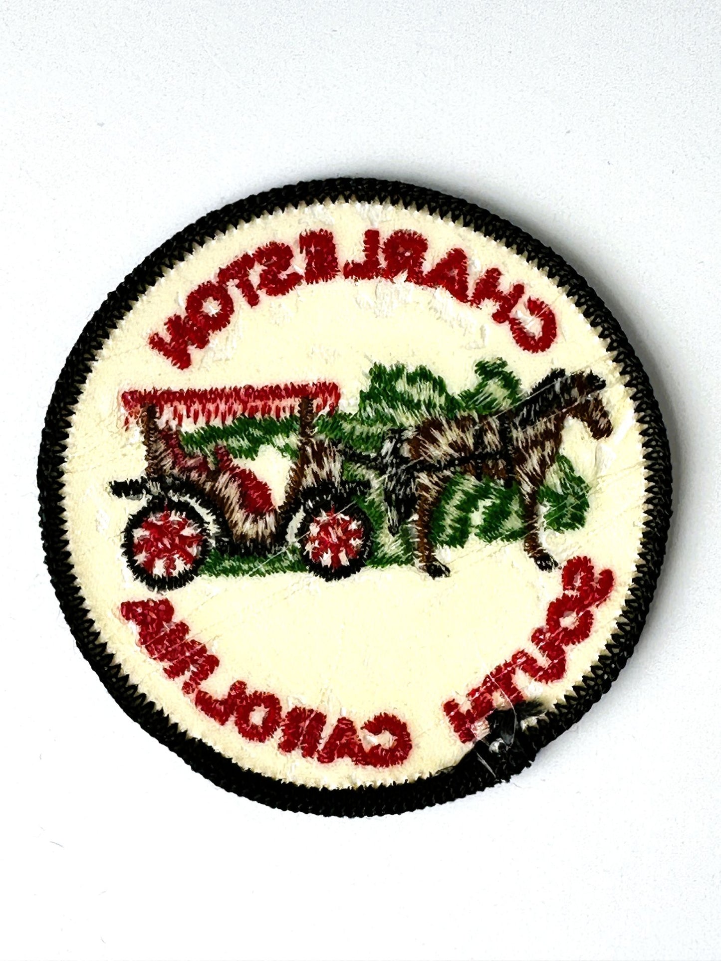 South Carolina Charleston Horse Carriage Round Vintage Patch