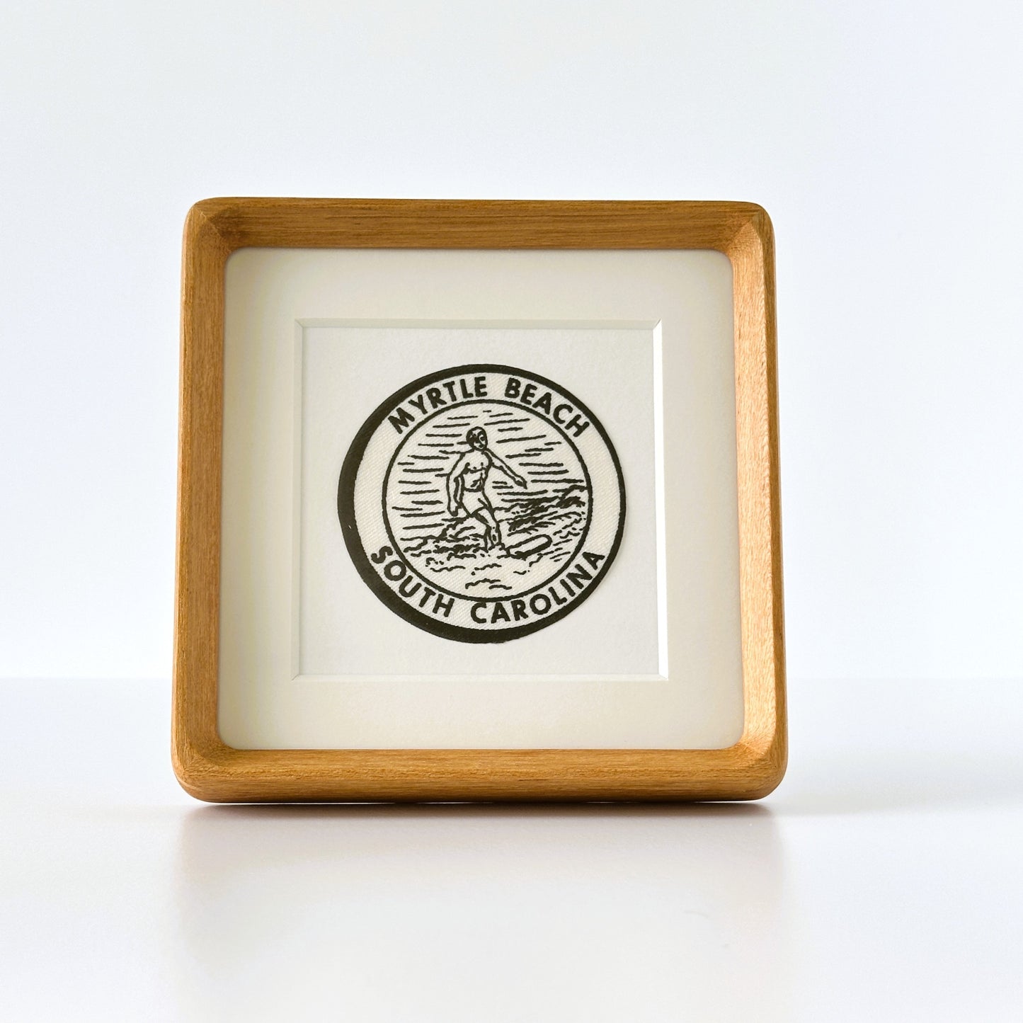 South Carolina Myrtle Beach Surfer Framed Vintage Travel Patch