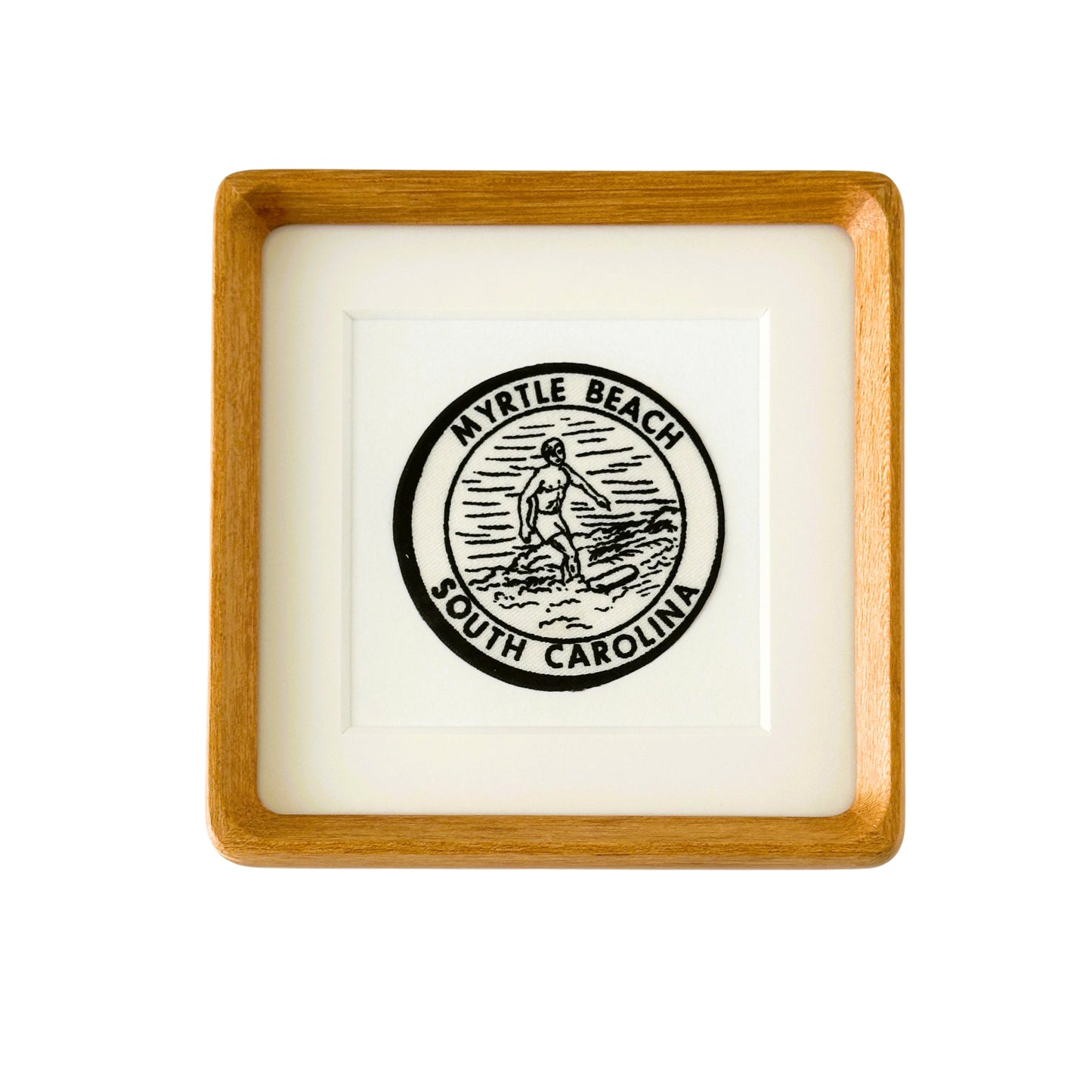 South Carolina Myrtle Beach Surfer Framed Vintage Travel Patch