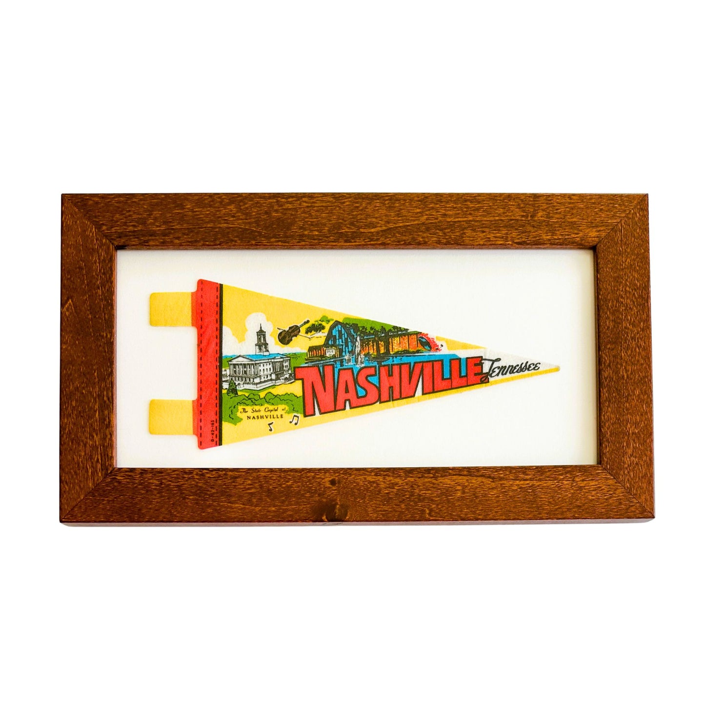 Tennessee Nashville Framed Vintage Pennant
