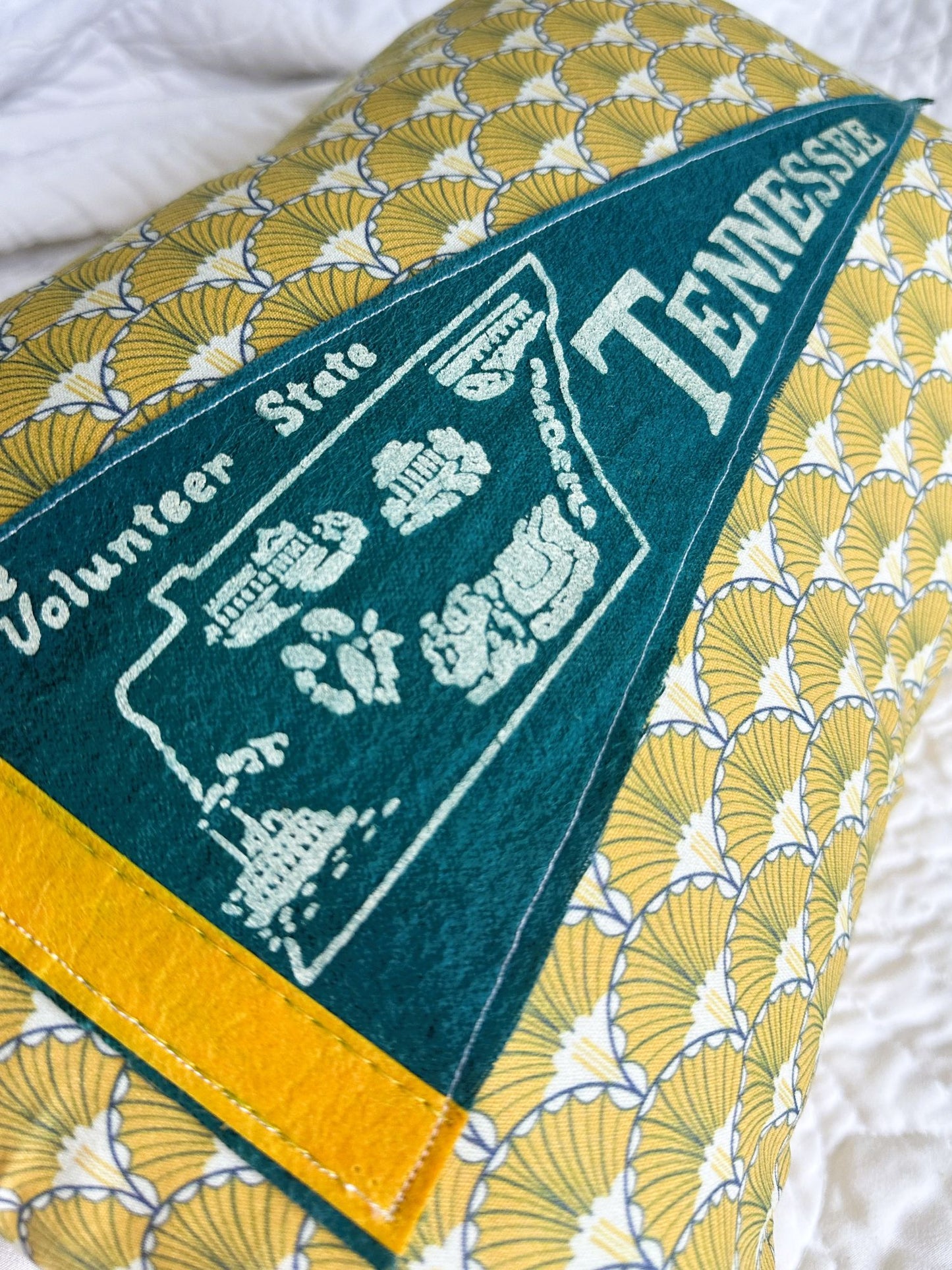 Tennessee Vintage Pennant on New Woven Throw Pillow