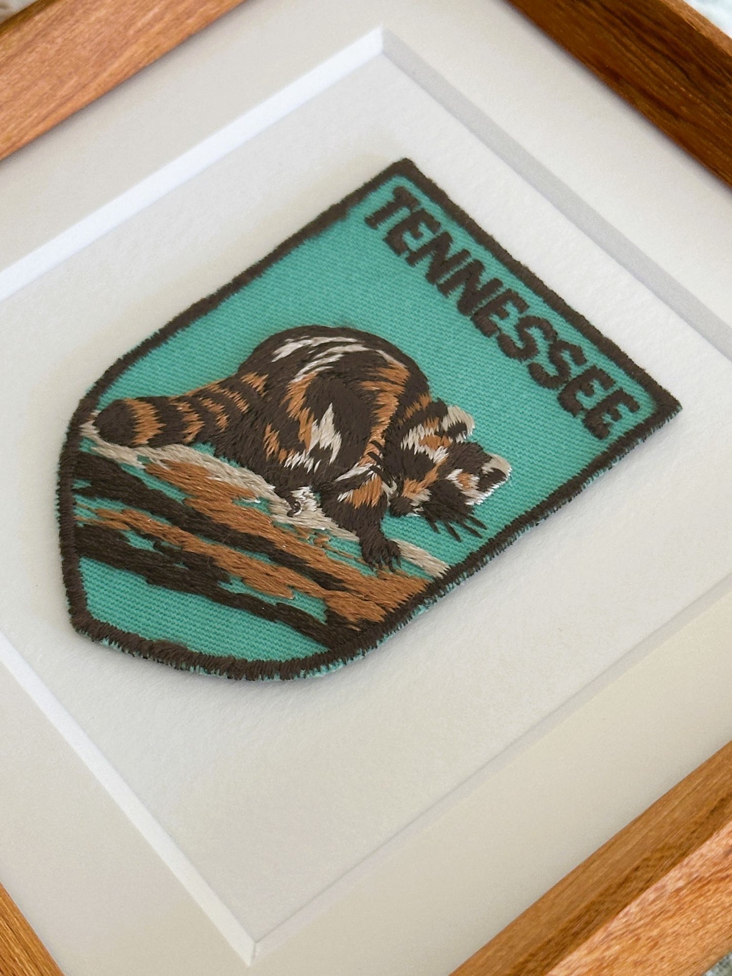 Tennessee Raccoon Vintage Framed Travel Patch