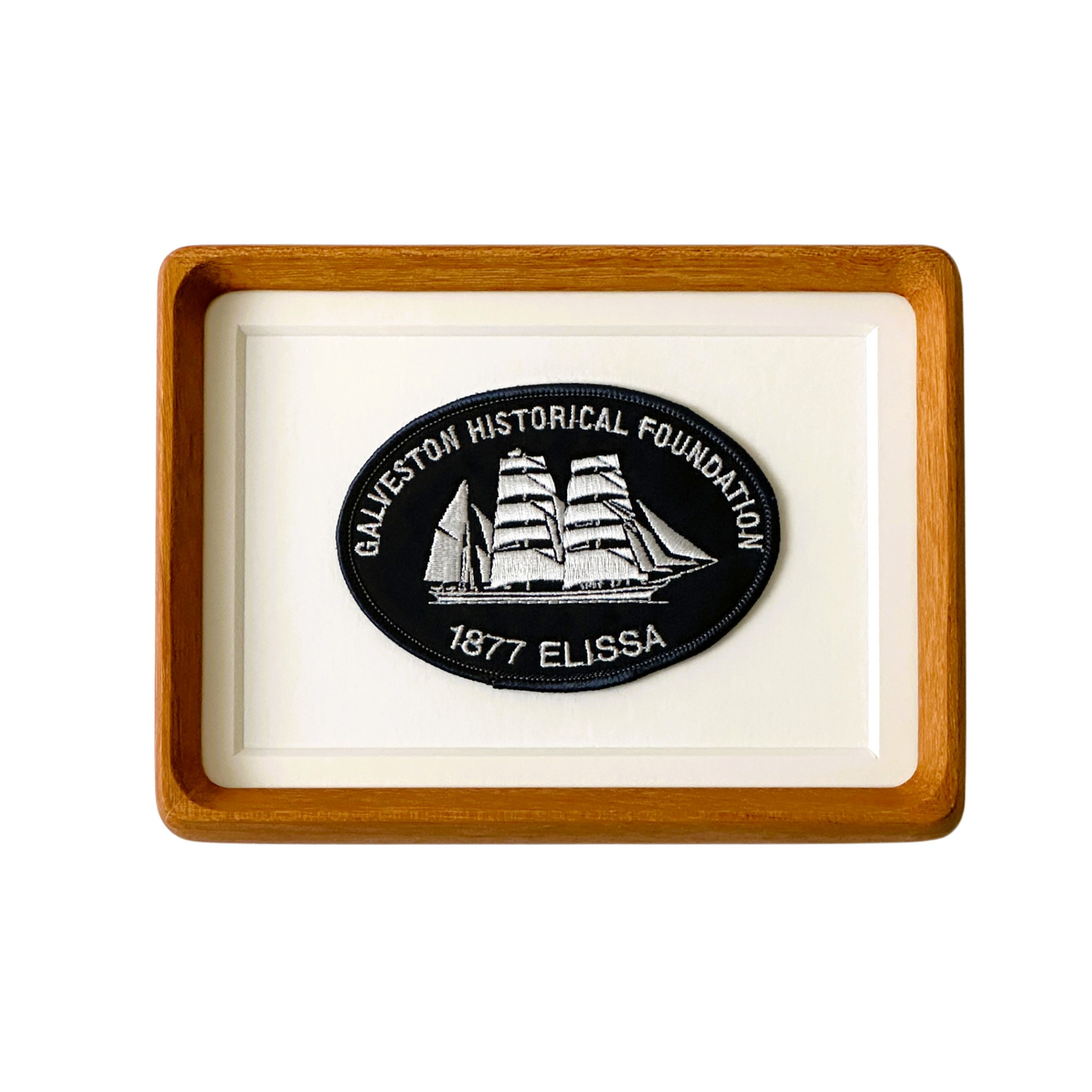 Texas Galveston Historical Foundation Ship Elissa Vintage Framed Travel Patch