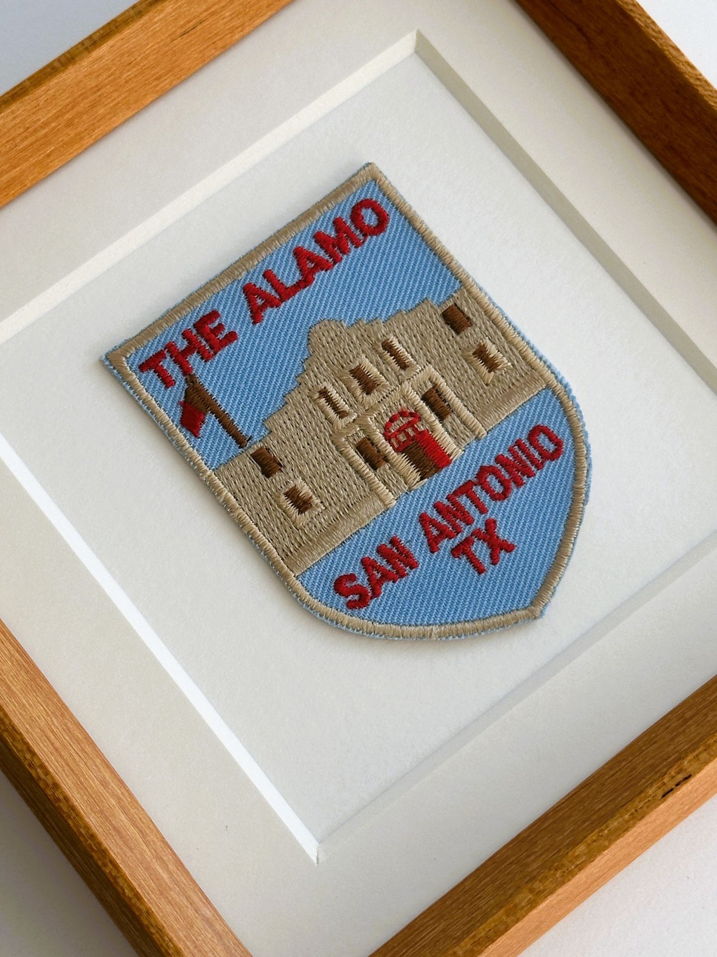 Texas San Antonio The Alamo Vintage Framed Travel Patch