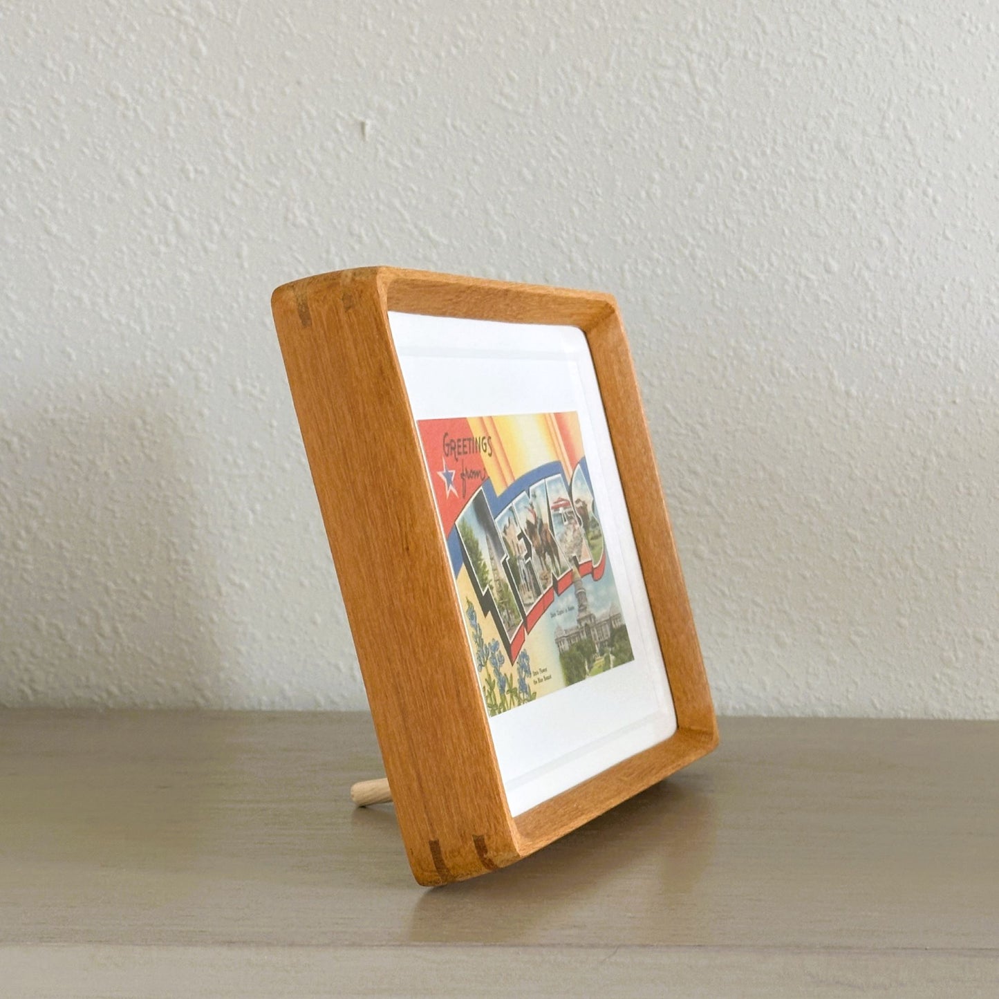 Texas Vintage Framed Postcard, Greetings from Texas