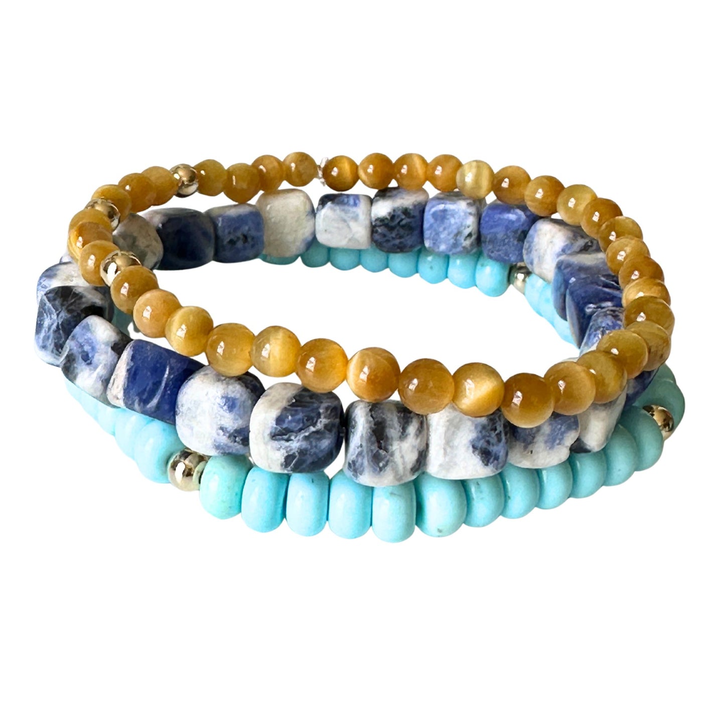 California New Bracelet Made with Vintage Tiger's Eye Gemstones