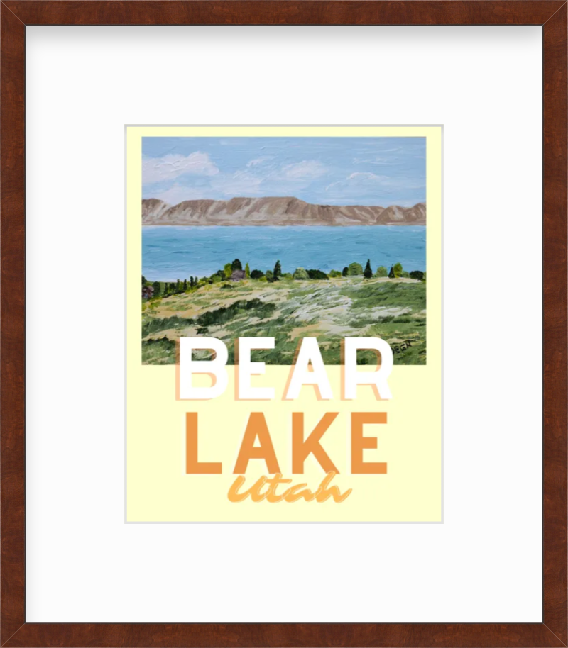 Utah Bear Lake Painting Giclee Travel Style Art Print