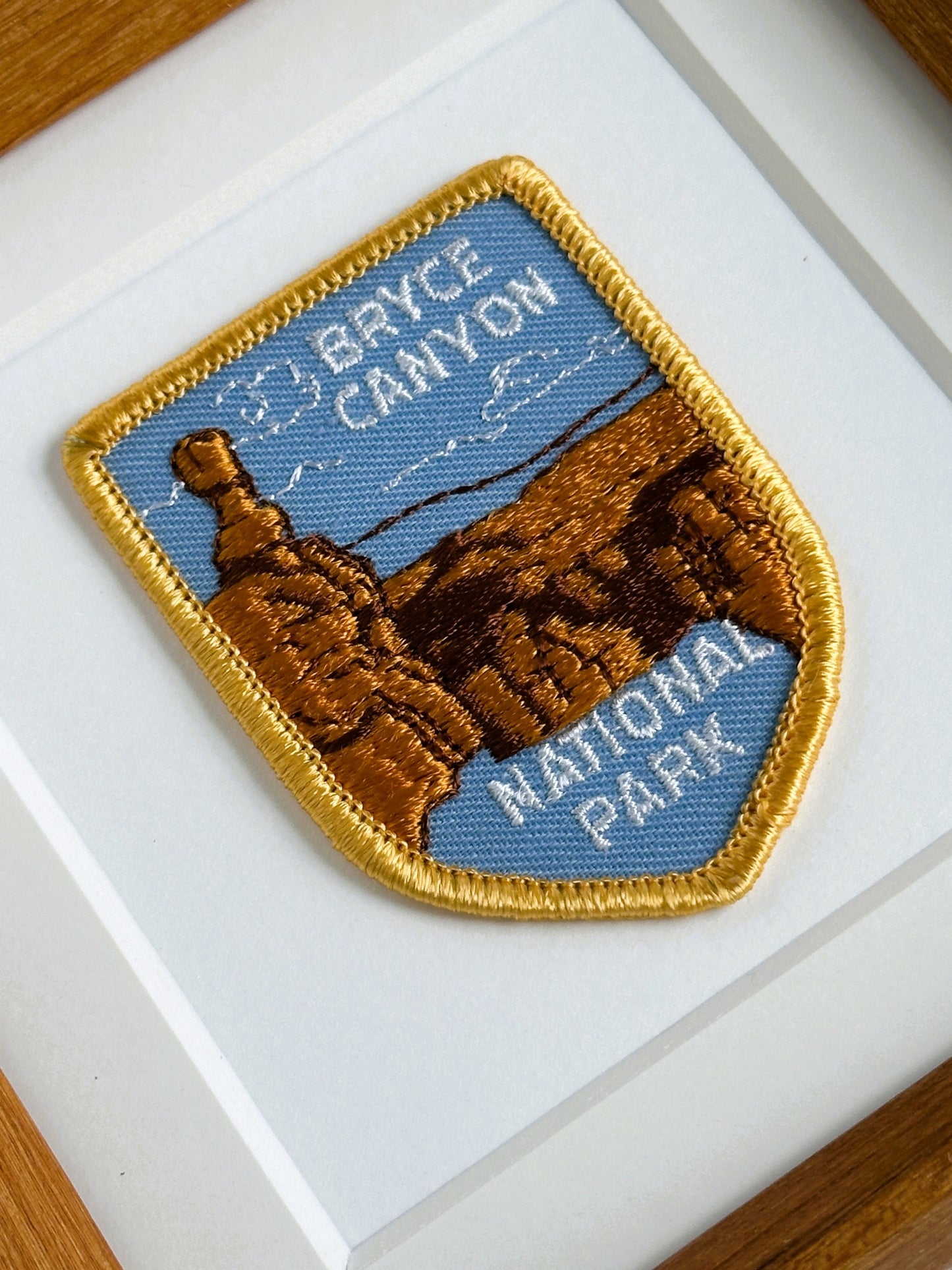 Utah Bryce Canyon National Park Vintage Patch Wood Framed