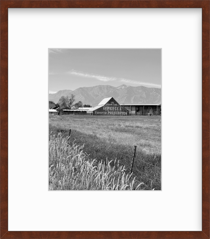 Utah Cache Valley Barn Black and White Giclee Print