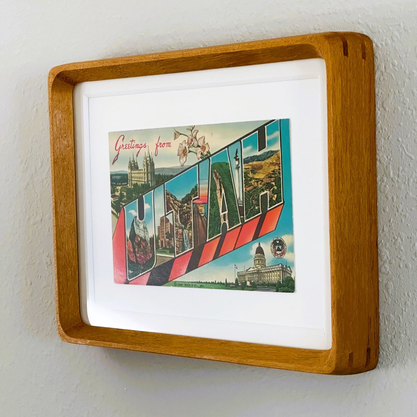 Utah Vintage Framed Postcard, Greetings from Utah
