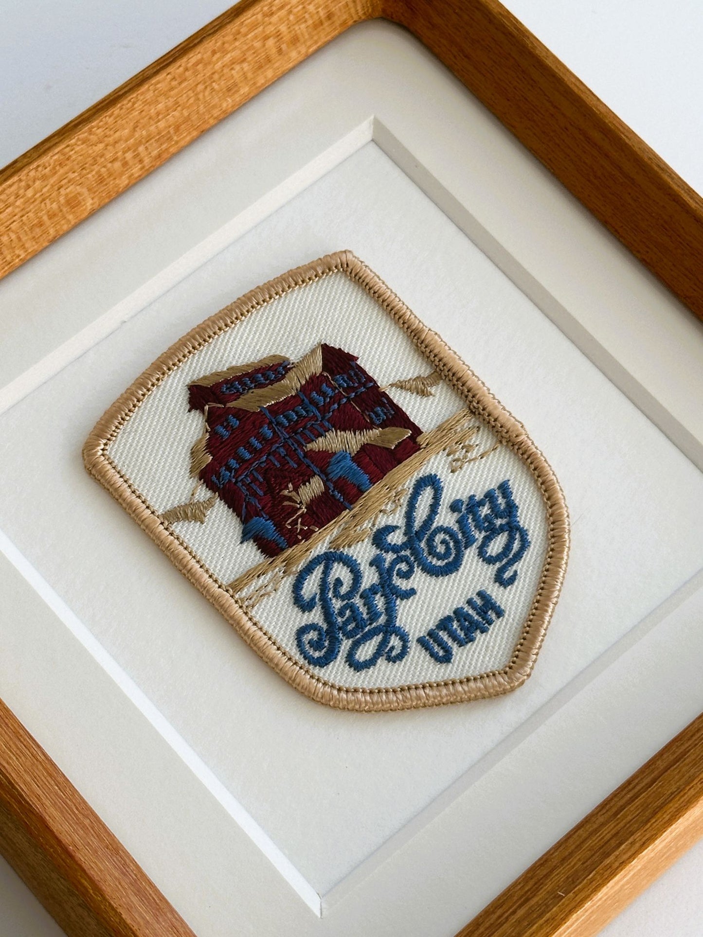 Utah Park City Vintage Patch Wood Framed