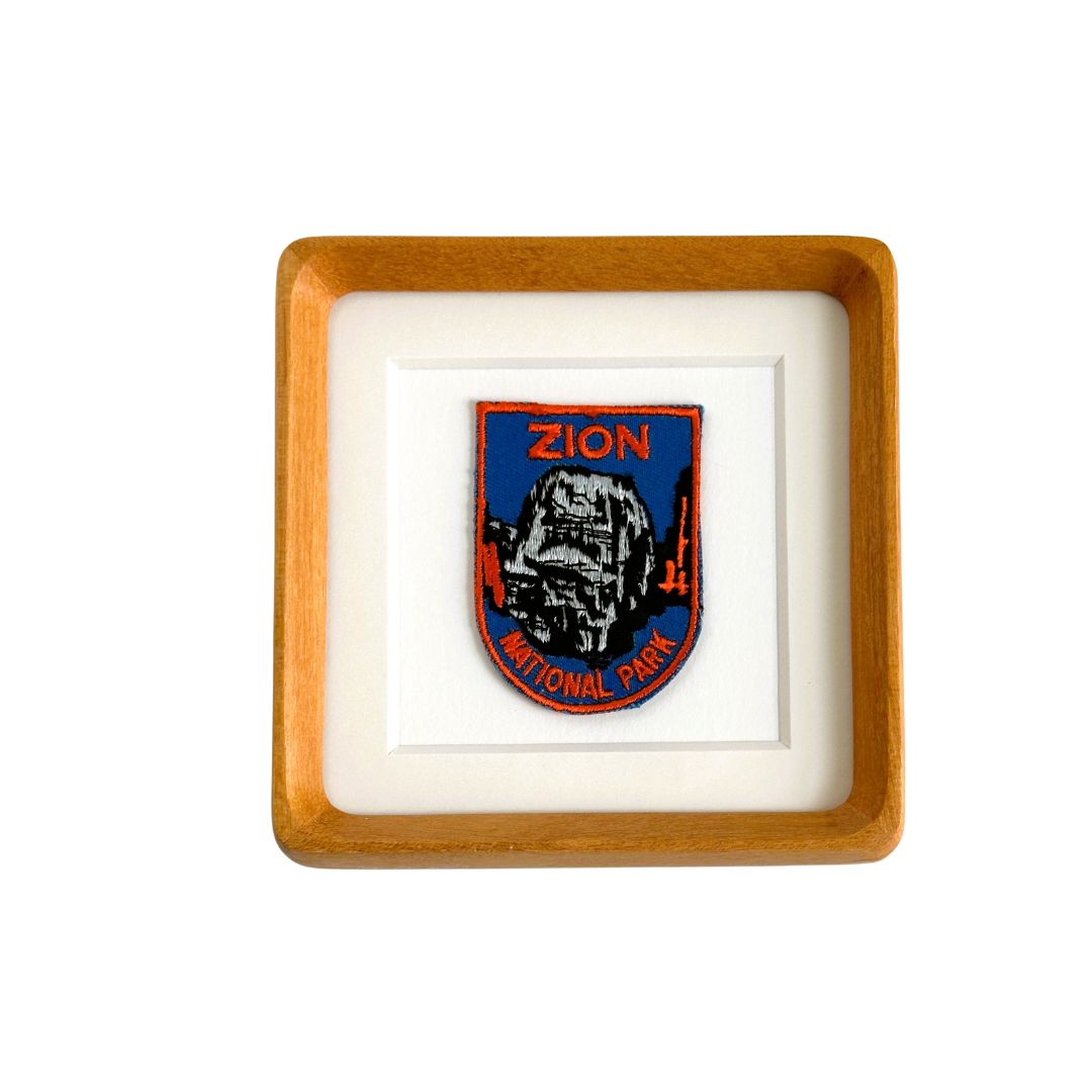Utah Zion National Park Vintage Patch Wood Framed