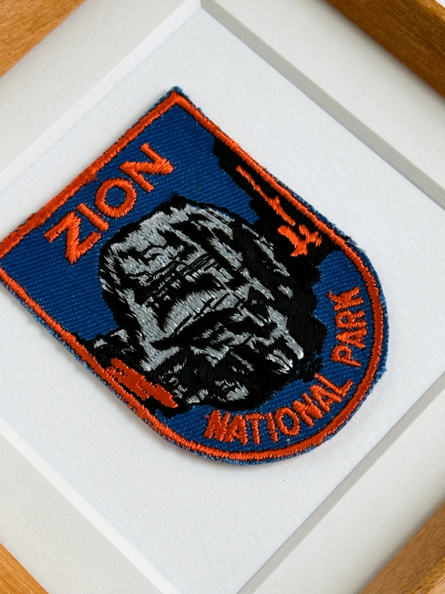Utah Zion National Park Vintage Patch Wood Framed