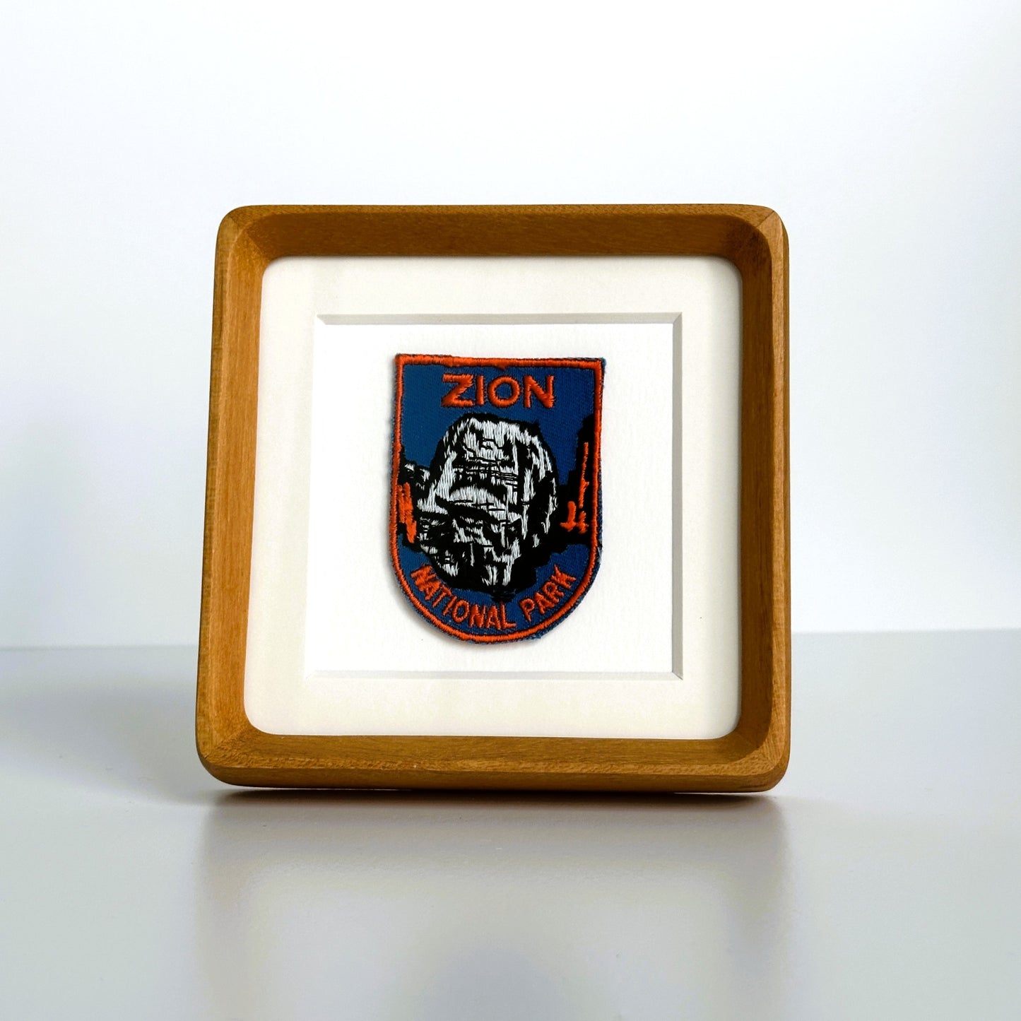 Utah Zion National Park Vintage Patch Wood Framed