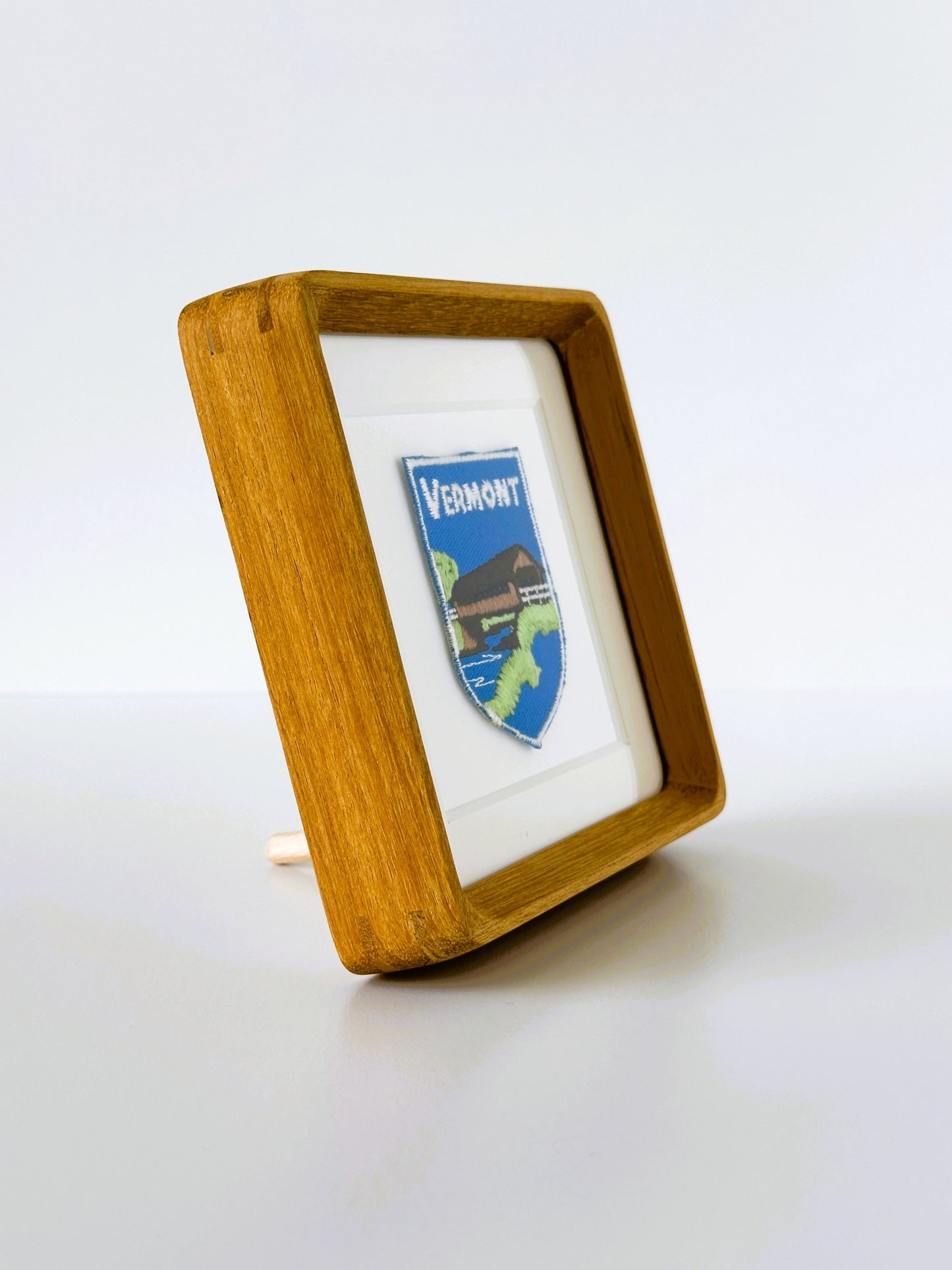 Vermont Covered Bridge Vintage Framed Travel Patch