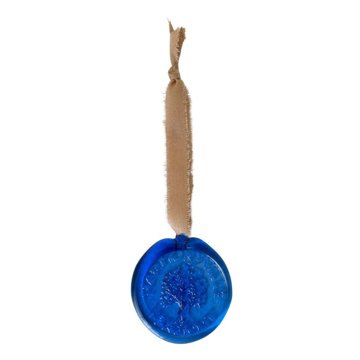 Vermont Harmonyville Tree Cobalt Blue Vintage 1977 Sun Catcher Ornament