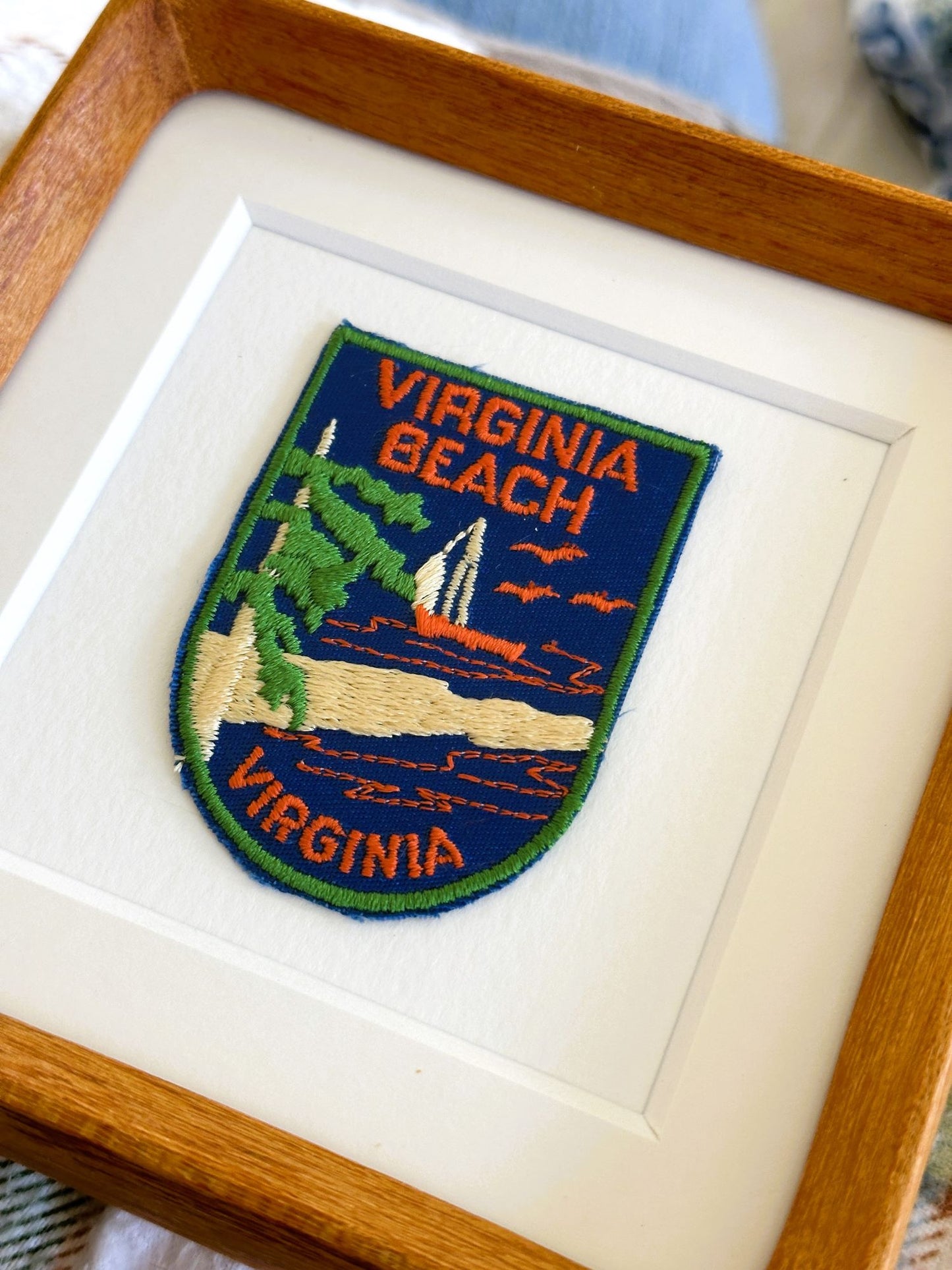 Virginia Beach Virginia Vintage Framed Travel Patch