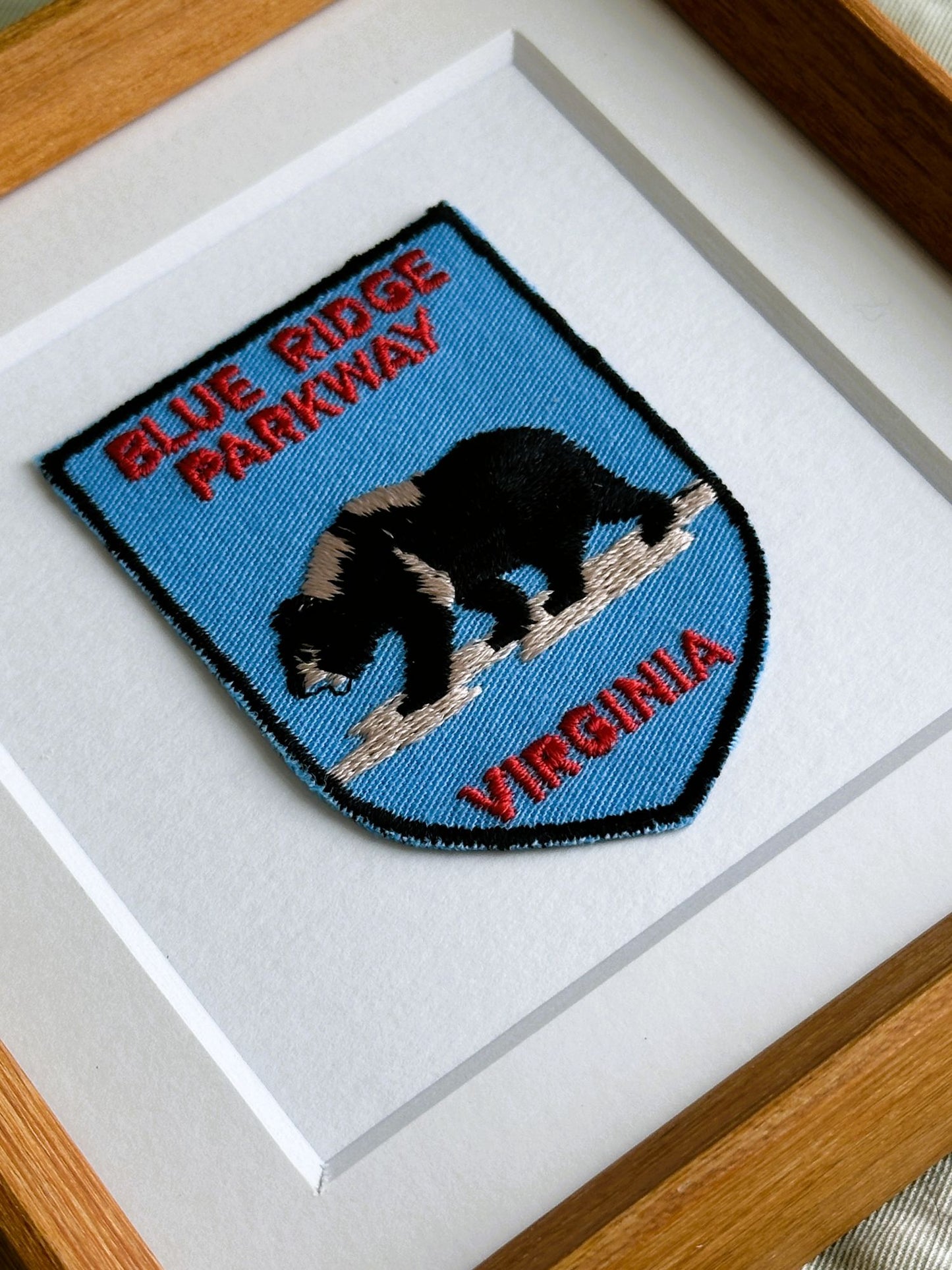 Virginia Blue Ridge Parkway Bear Vintage Framed Travel Patch