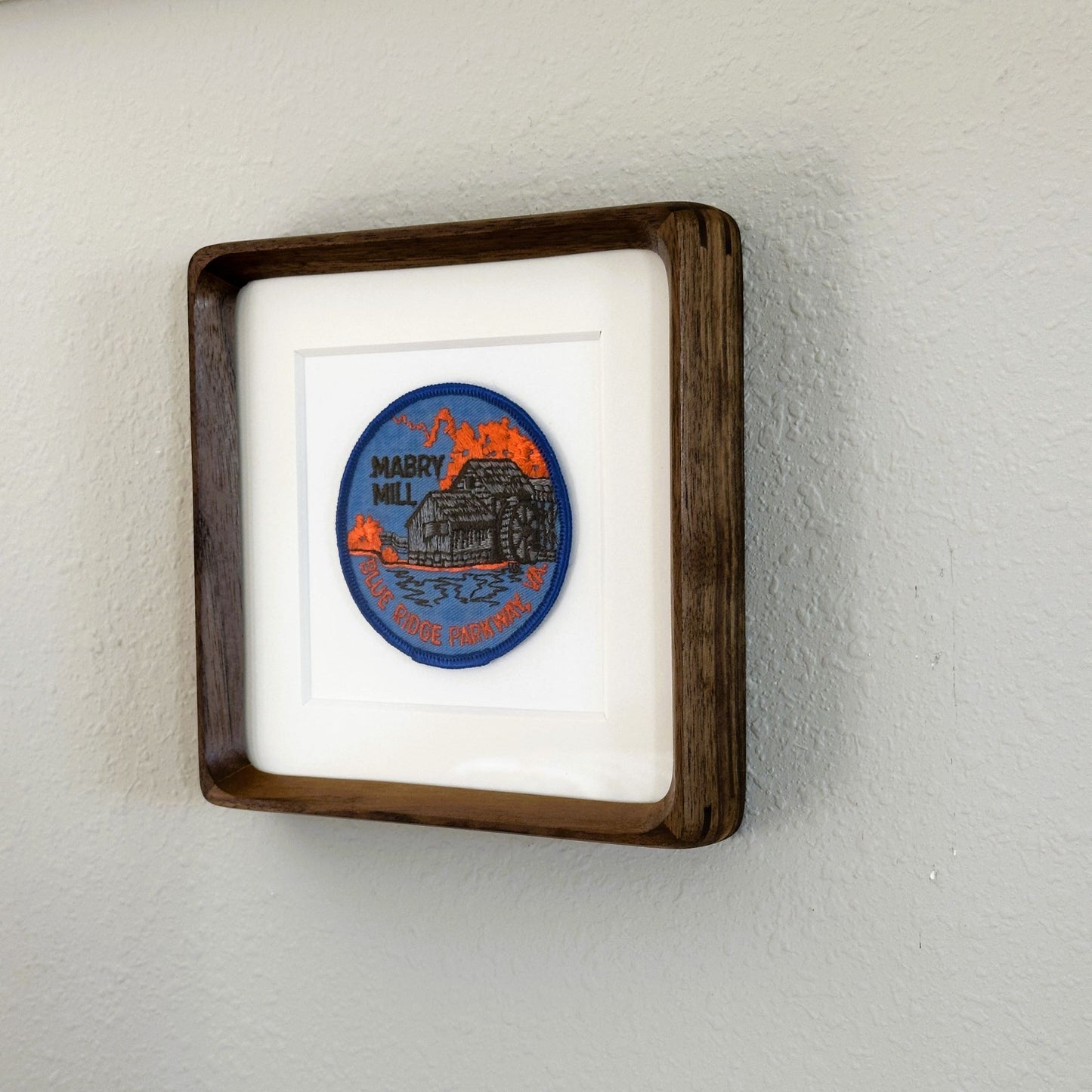 Virginia Blue Ridge Parkway Mabry Mill Framed Vintage Travel Patch