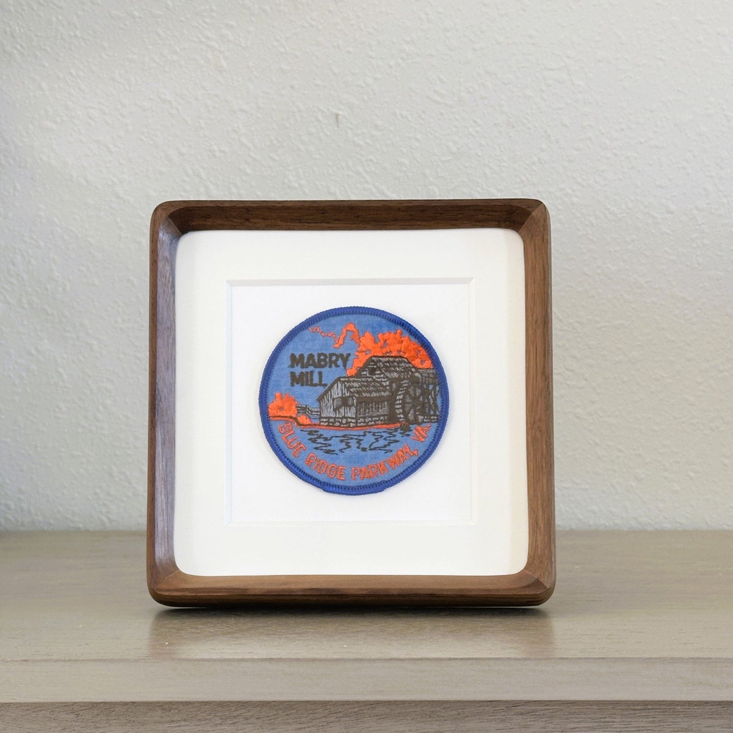 Virginia Blue Ridge Parkway Mabry Mill Framed Vintage Travel Patch