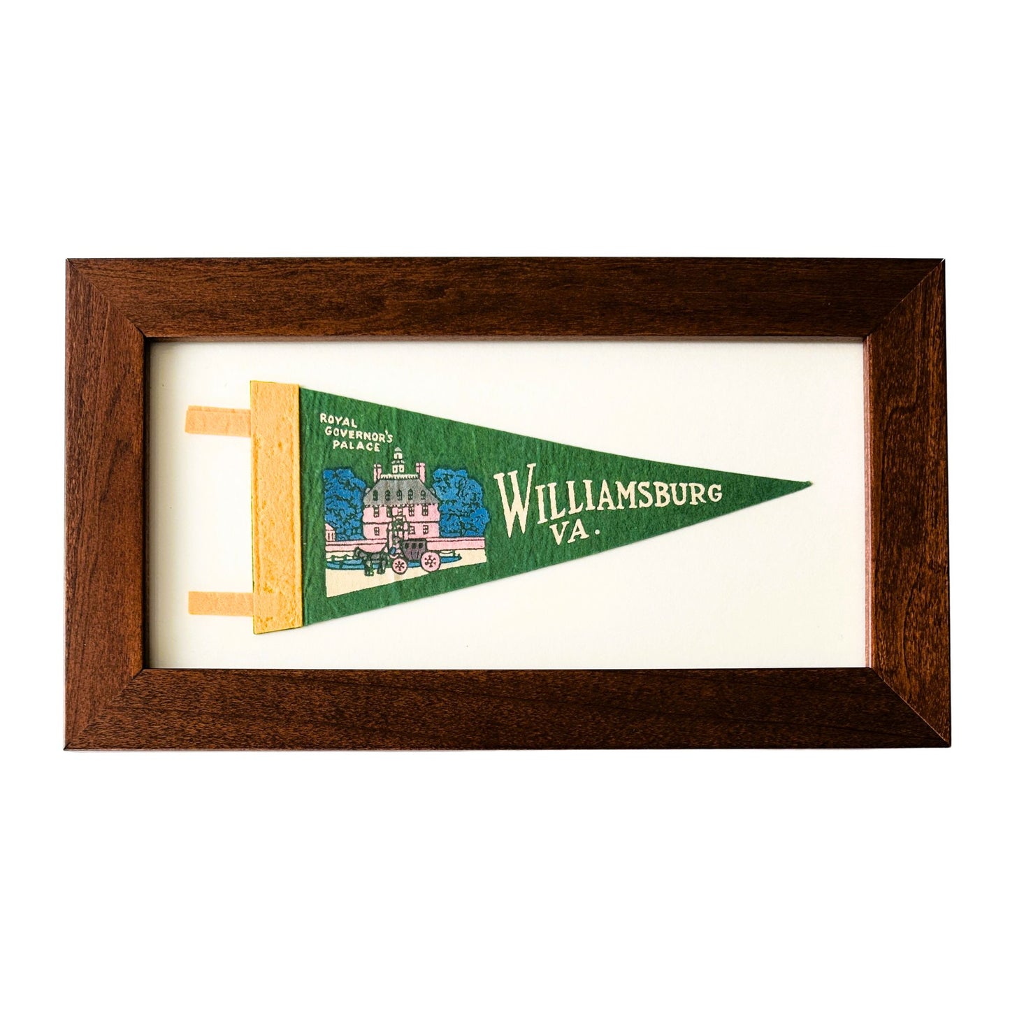 Virginia Colonial Williamsburg Small Framed Vintage Pennant