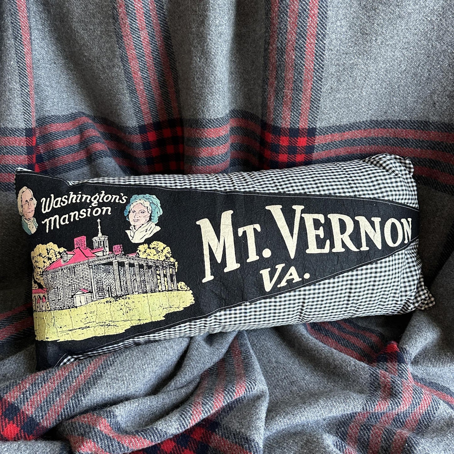 Virginia Mt. Vernon Large Pennant on New Woven Fabric Throw Pillow
