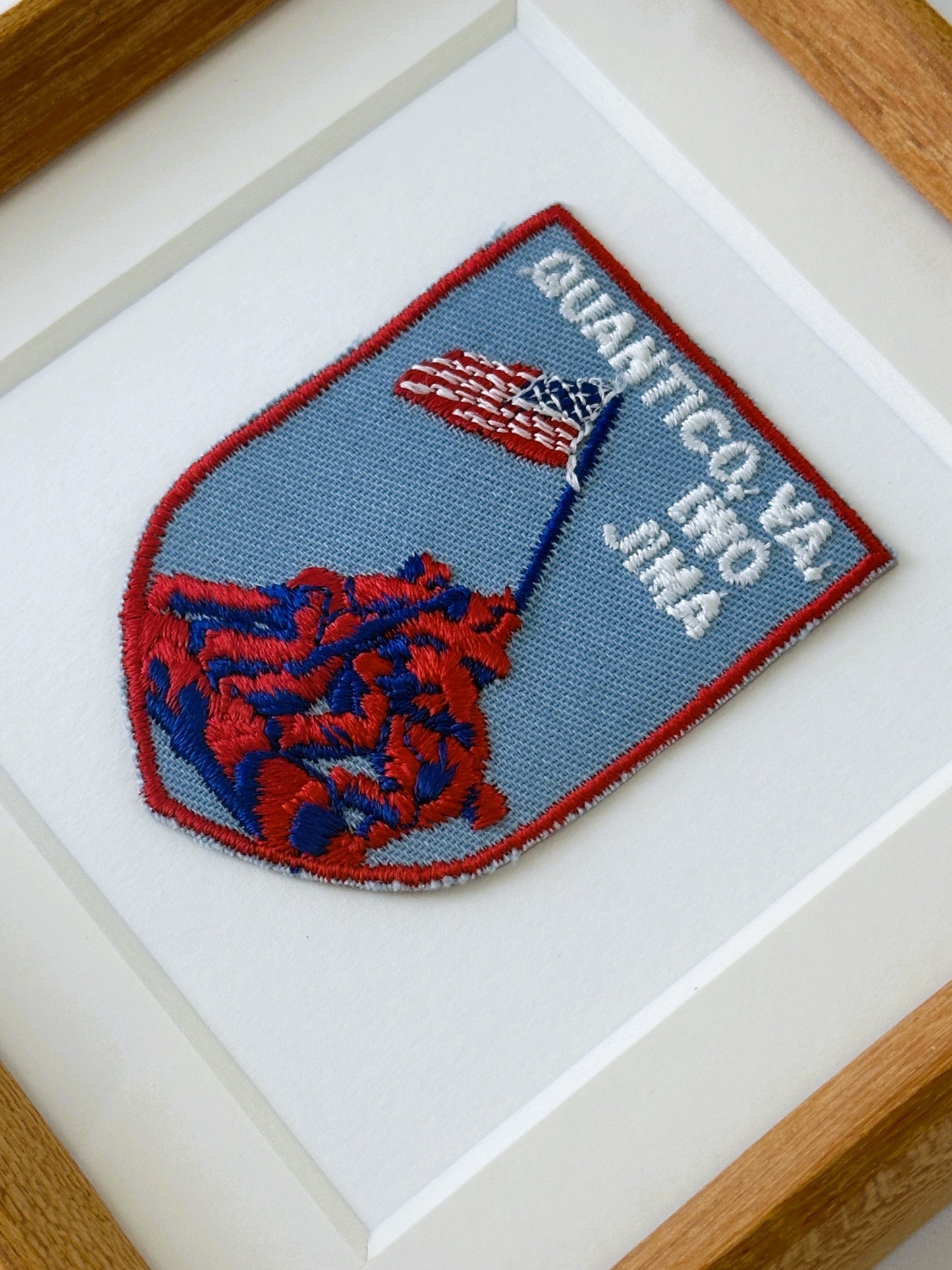 Virginia Quantico Iwo Jima Memorial Vintage Framed Travel Patch