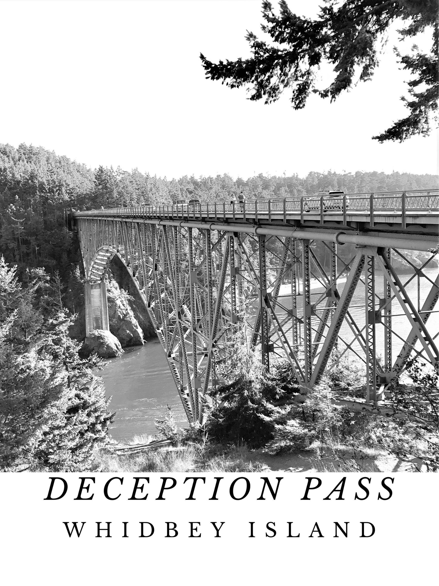 Washington Whidbey Island Deception Pass Bridge Giclee Travel Print