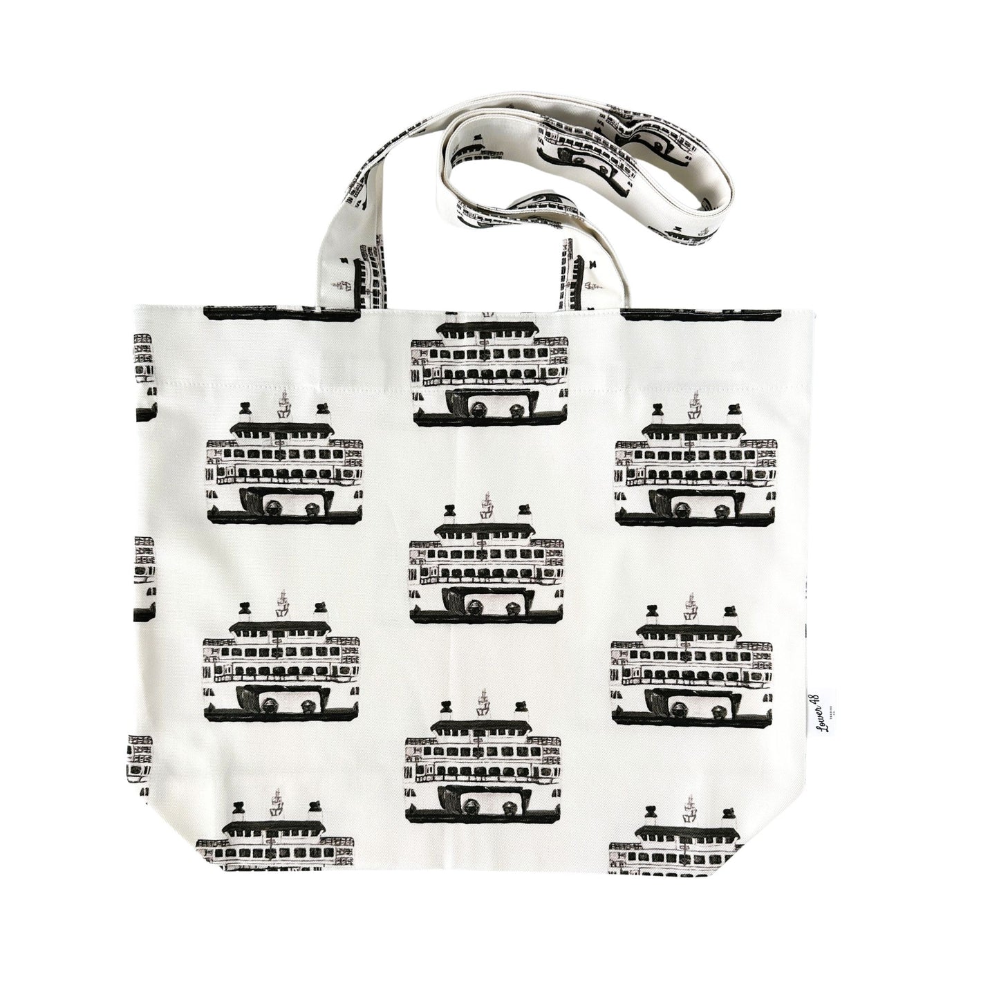 Washington Ferry Design Large Tote Bag