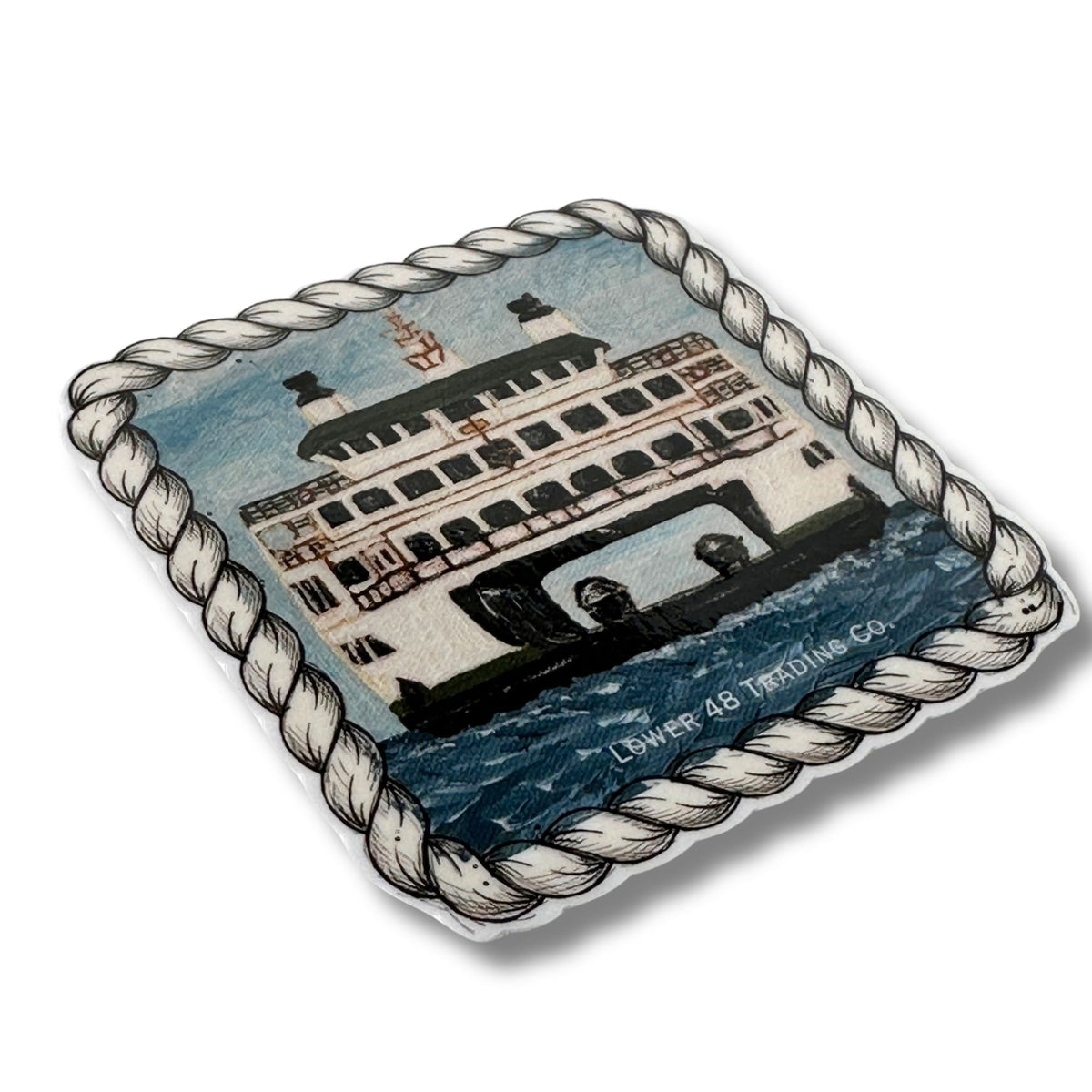Washington Ferry Painting Weatherproof Sticker Lower 48 Trading Co. 3 Inches