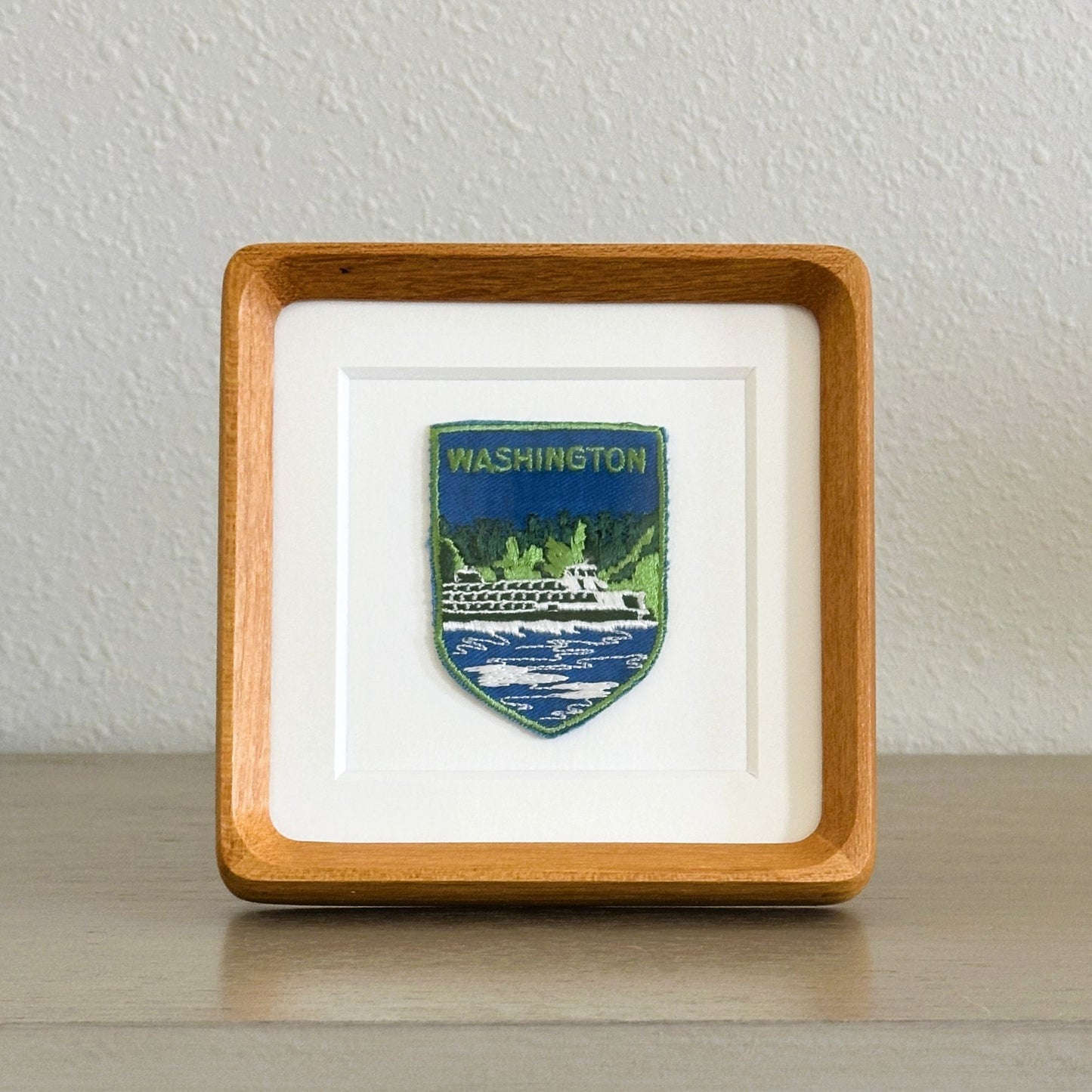 Washington State Ferry Vintage Framed Travel Patch