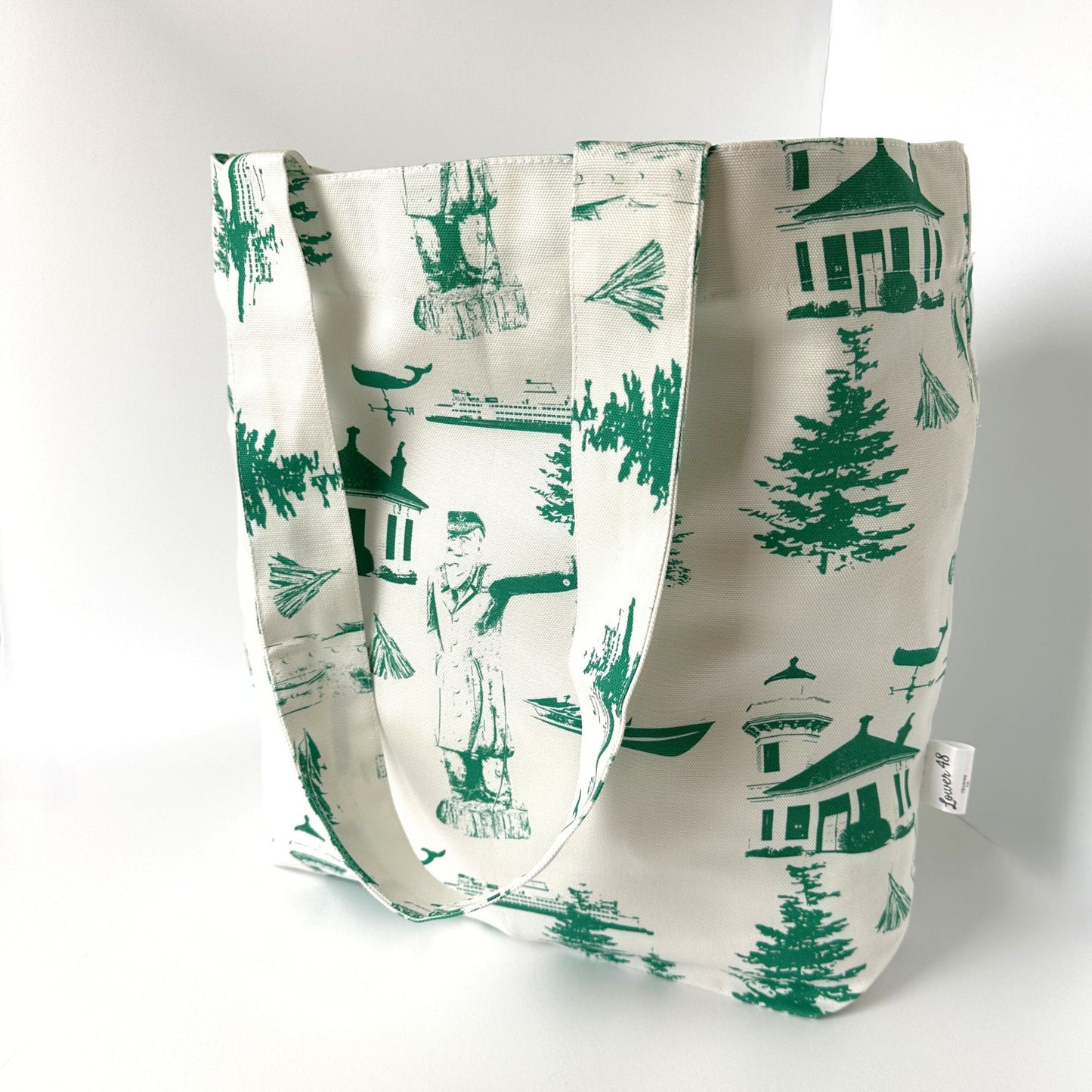 Washington State Old Salt Lighthouse Ferry Design Large Tote Bag