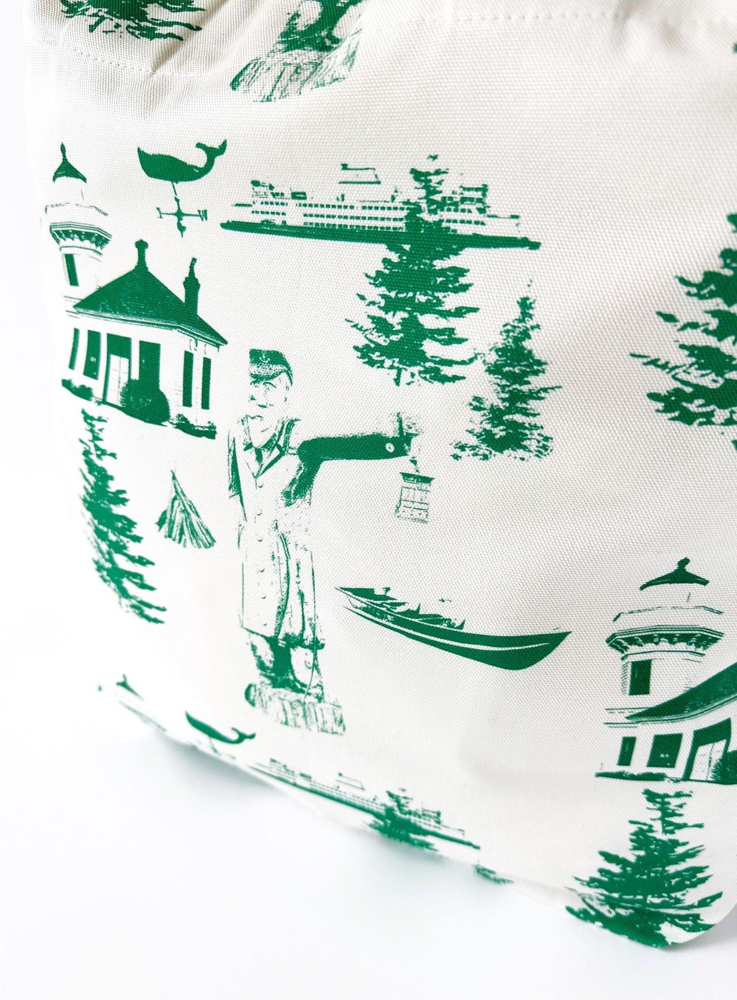 Washington State Old Salt Lighthouse Ferry Design Large Tote Bag