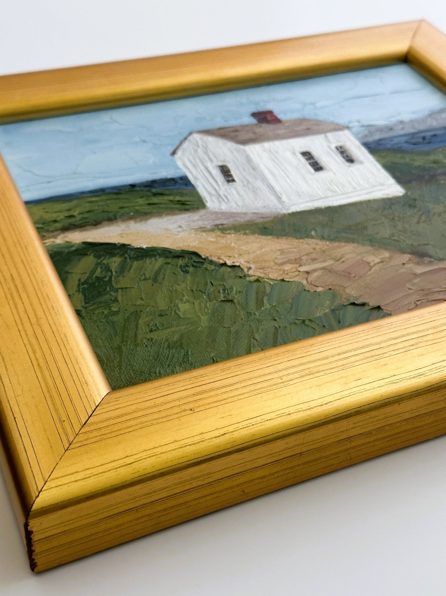 Washington San Juan Island American Camp Original Oil Painting on Canvas, Vintage Framed