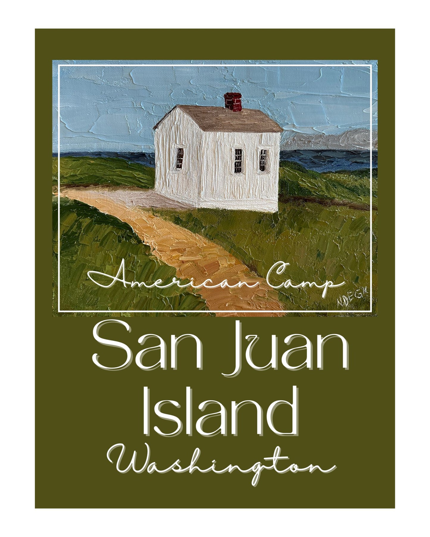 Washington San Juan Island American Camp Art Giclee Travel Print