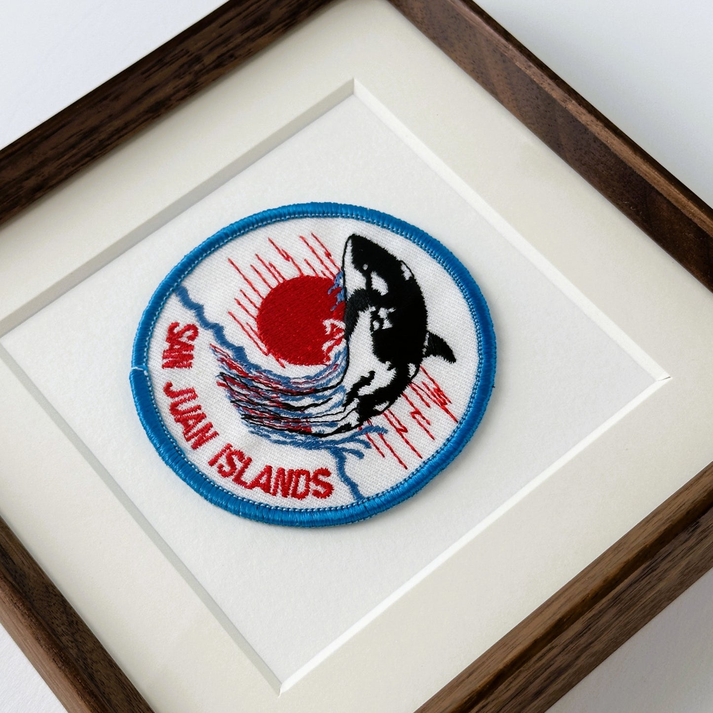 Washington San Juan Islands Orca Vintage Framed Travel Patch