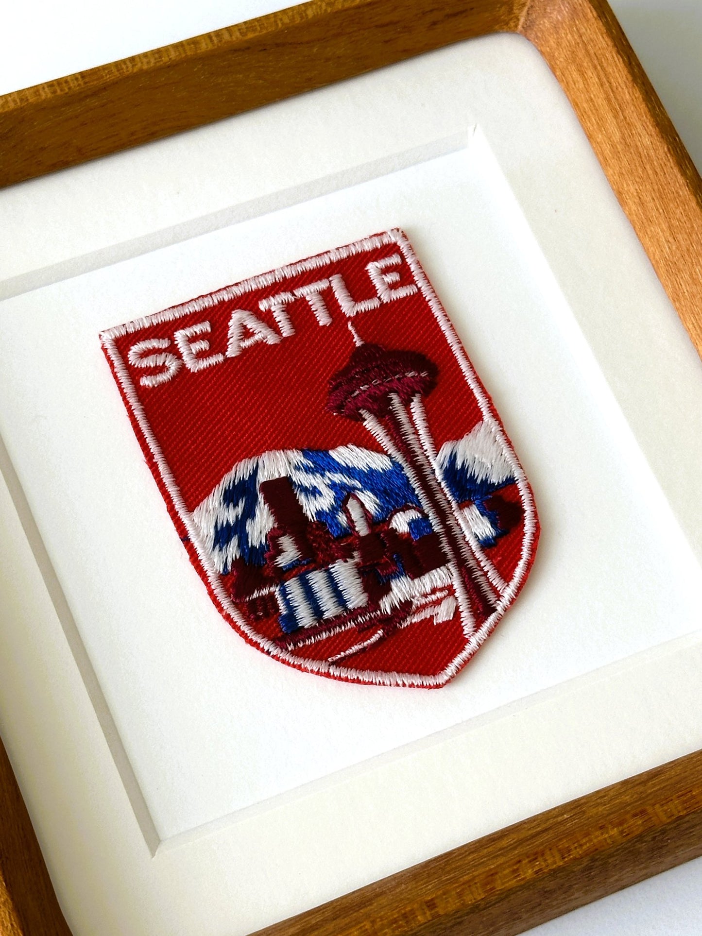 Washington Seattle Space Needle Vintage Framed Travel Patch