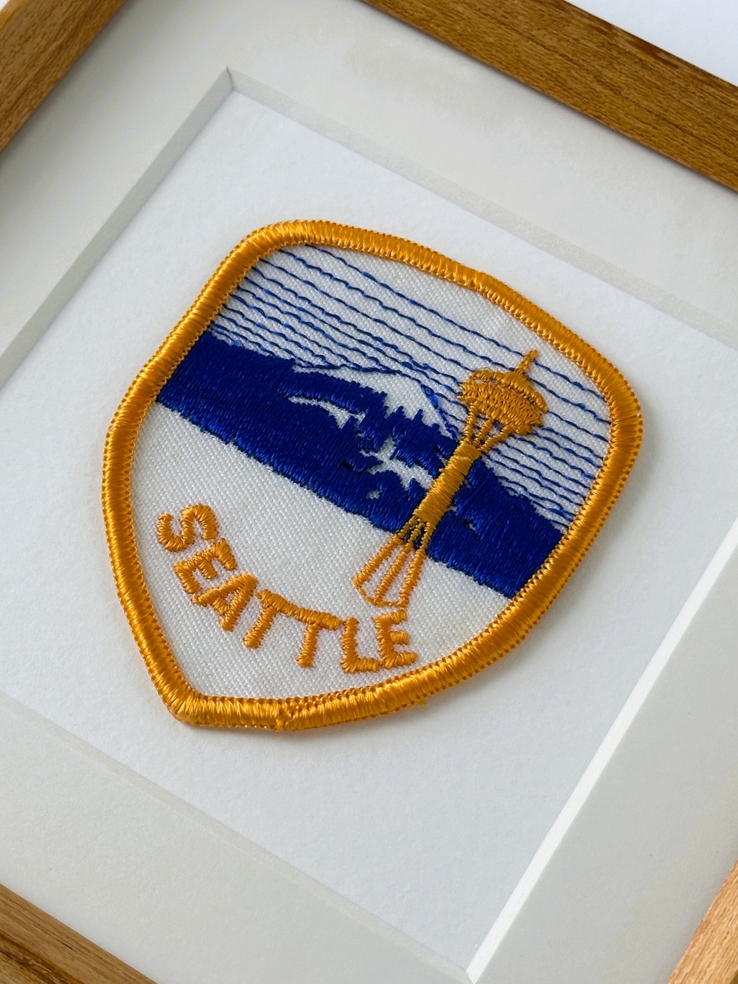 Washington State Seattle Space Needle Vintage Framed Travel Patch