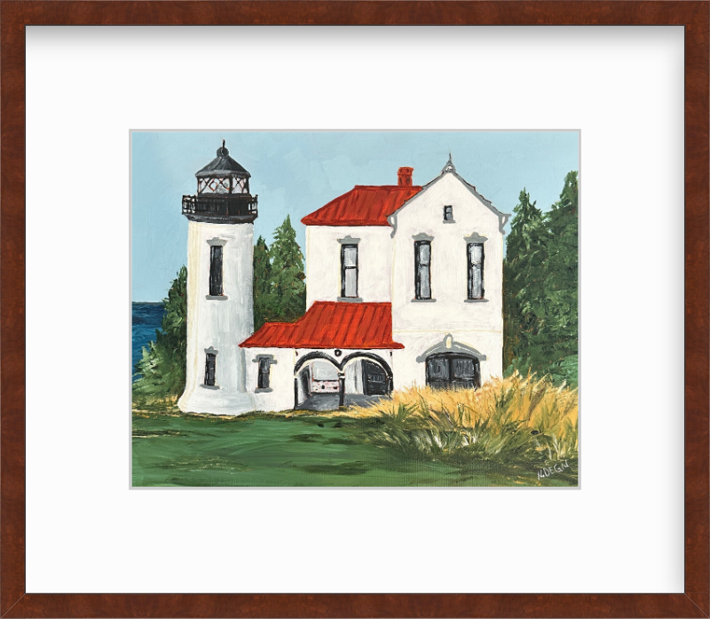 Washington Whidbey Island Fort Casey Admiralty Head Lighthouse Painting Giclee Print