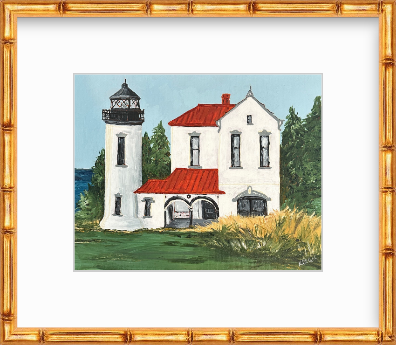 Washington Whidbey Island Fort Casey Admiralty Head Lighthouse Painting Giclee Print
