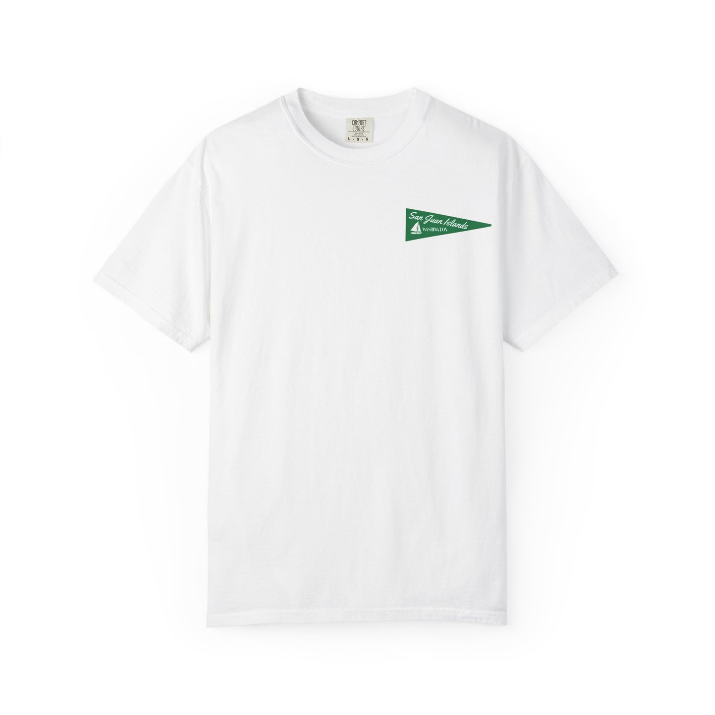 Washington San Juan Islands Pennant Sailboat Adult Unisex T-Shirt White
