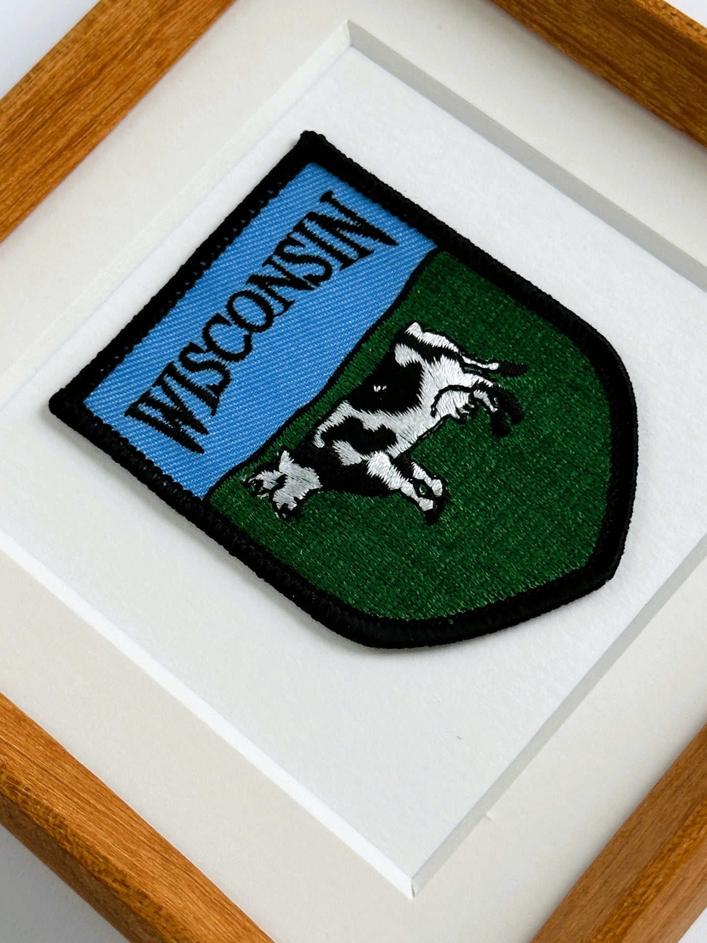 Wisconsin Cow Vintage Framed Travel Patch