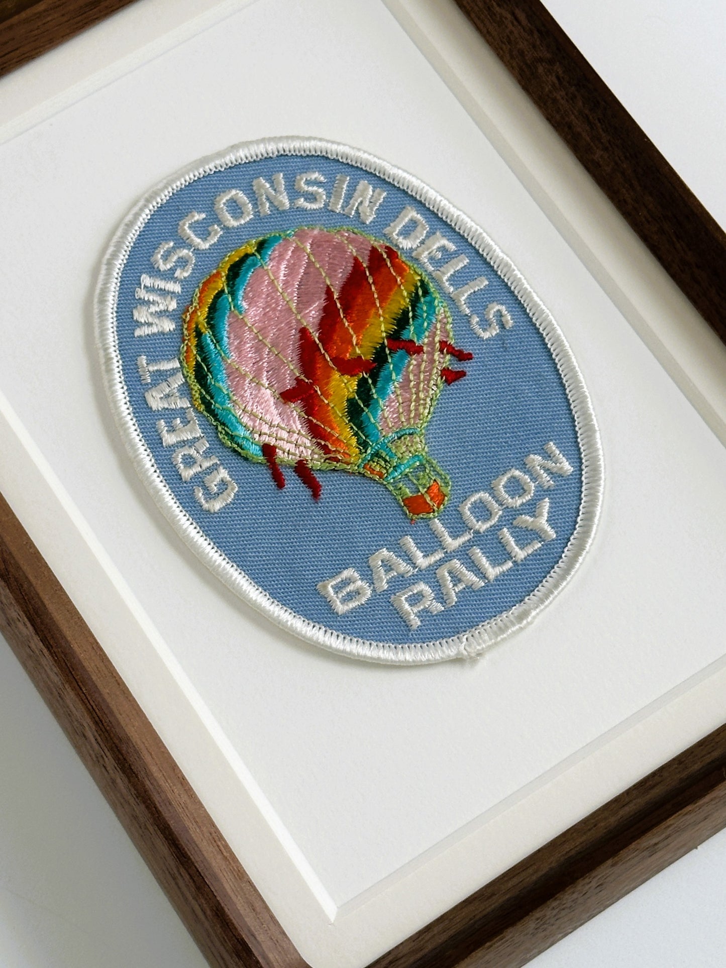Wisconsin Dells Balloon Rally Vintage Framed Travel Patch