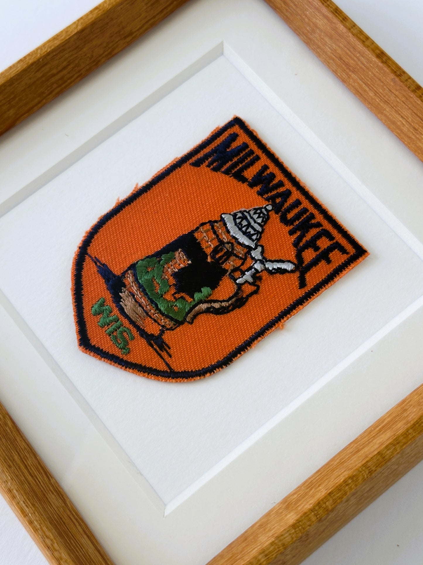 Wisconsin Milwaukee Vintage Framed Travel Patch