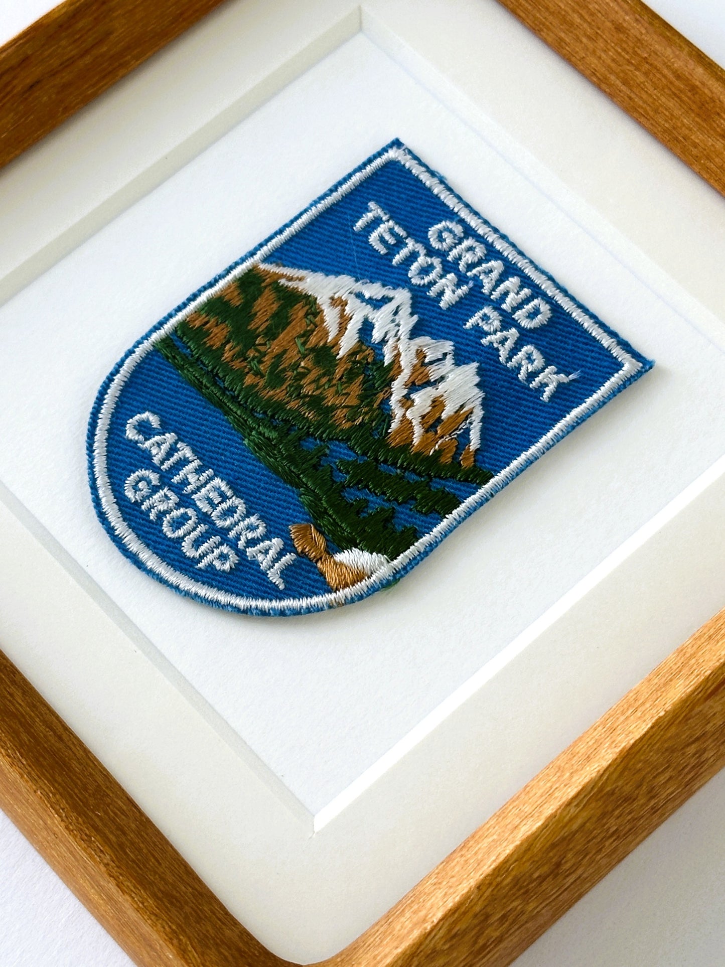Wyoming Grand Teton National Park Cathedral Group Vintage Framed Travel Patch