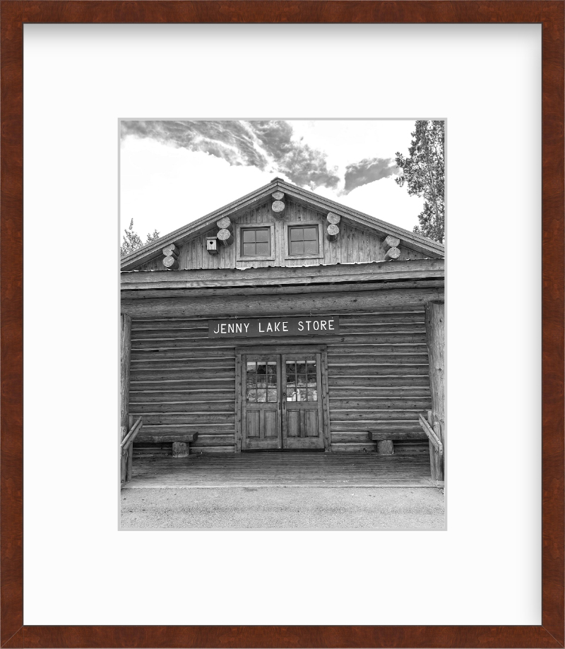 Wyoming Grand Teton National Park Jenny Lake Store Black and White Giclee Print