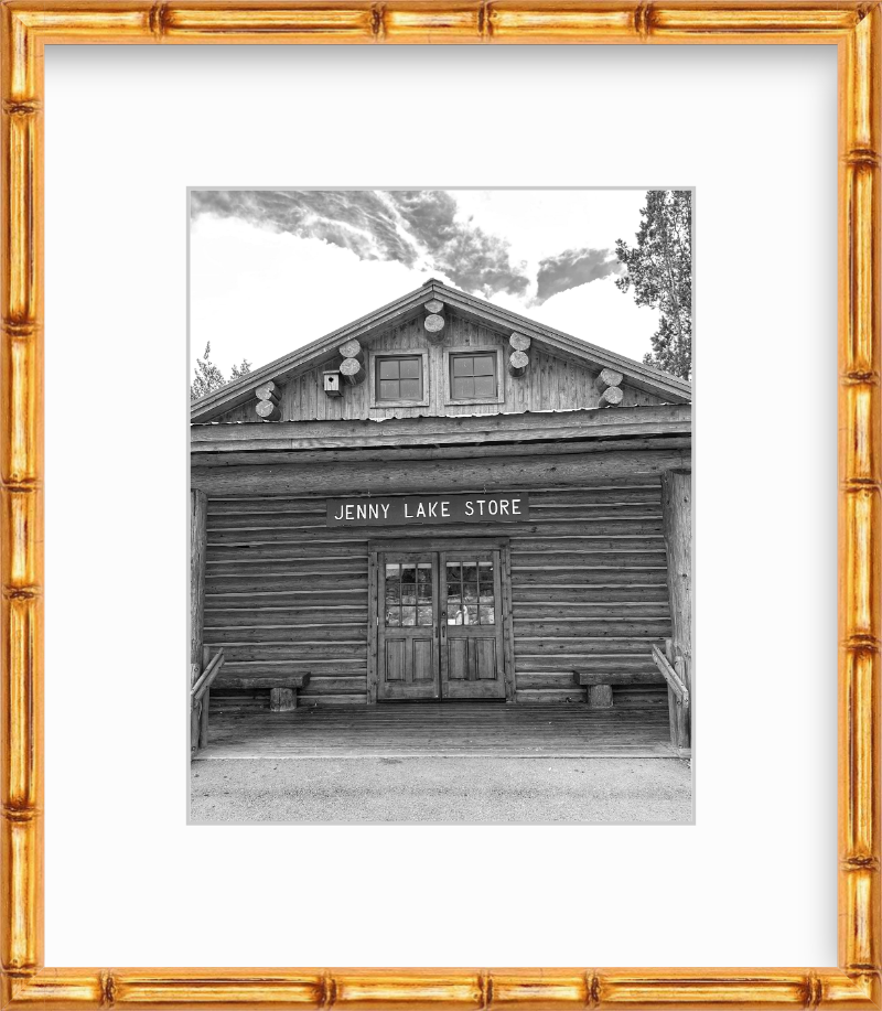 Wyoming Grand Teton National Park Jenny Lake Store Black and White Giclee Print