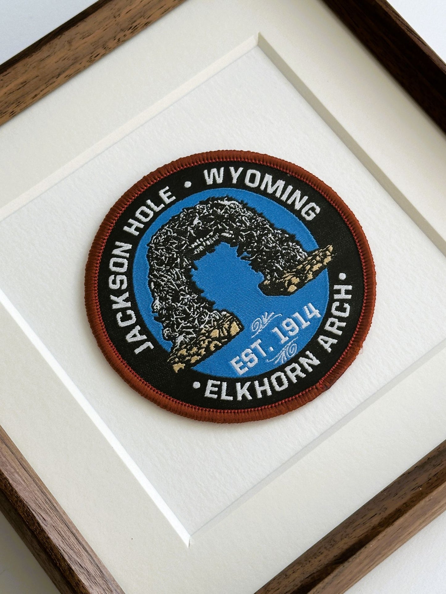 Wyoming Jackson Hole Elkhorn Arch Vintage Framed Travel Patch